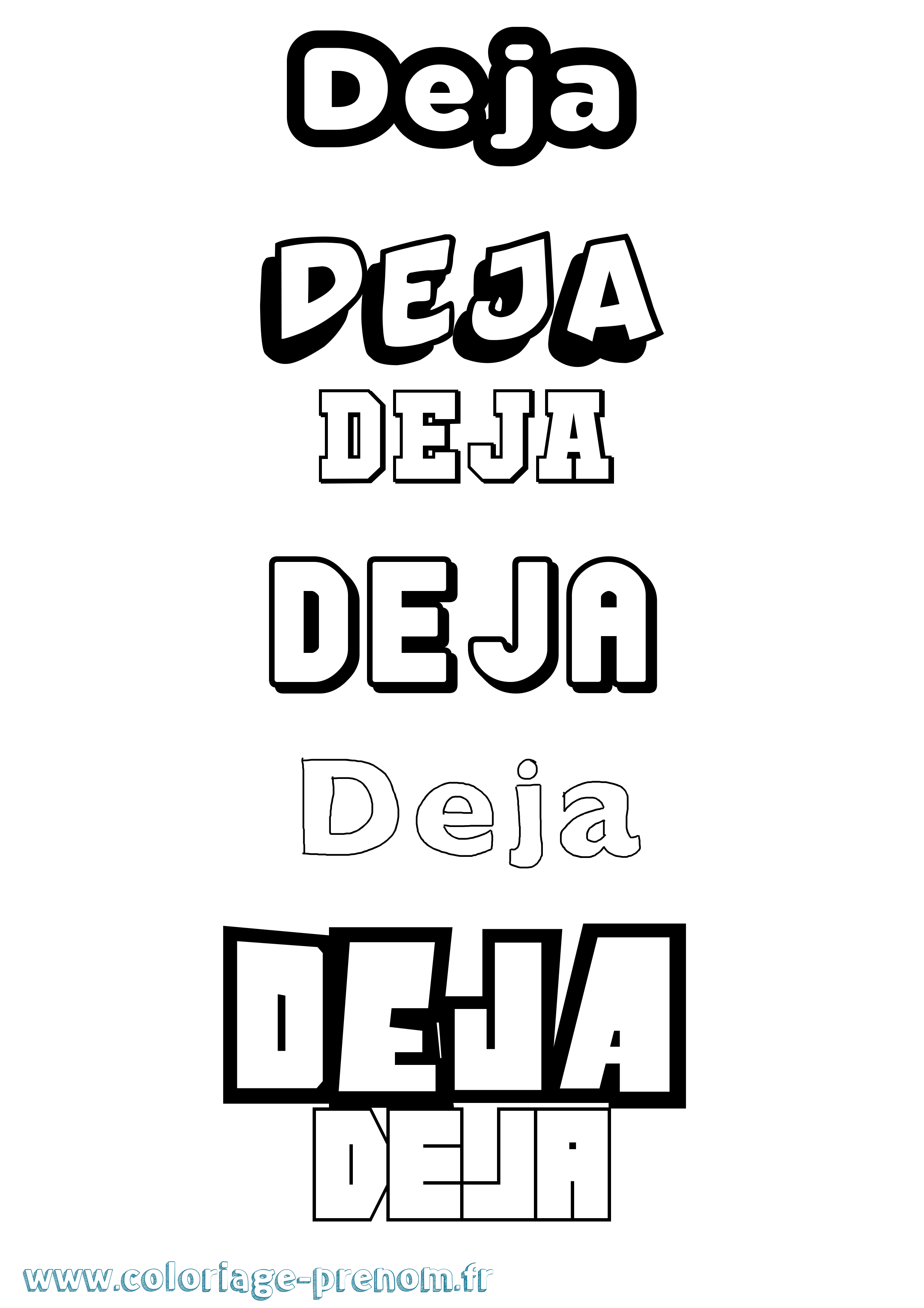 Coloriage Deja Simple Coloriage prénom Deja Simple