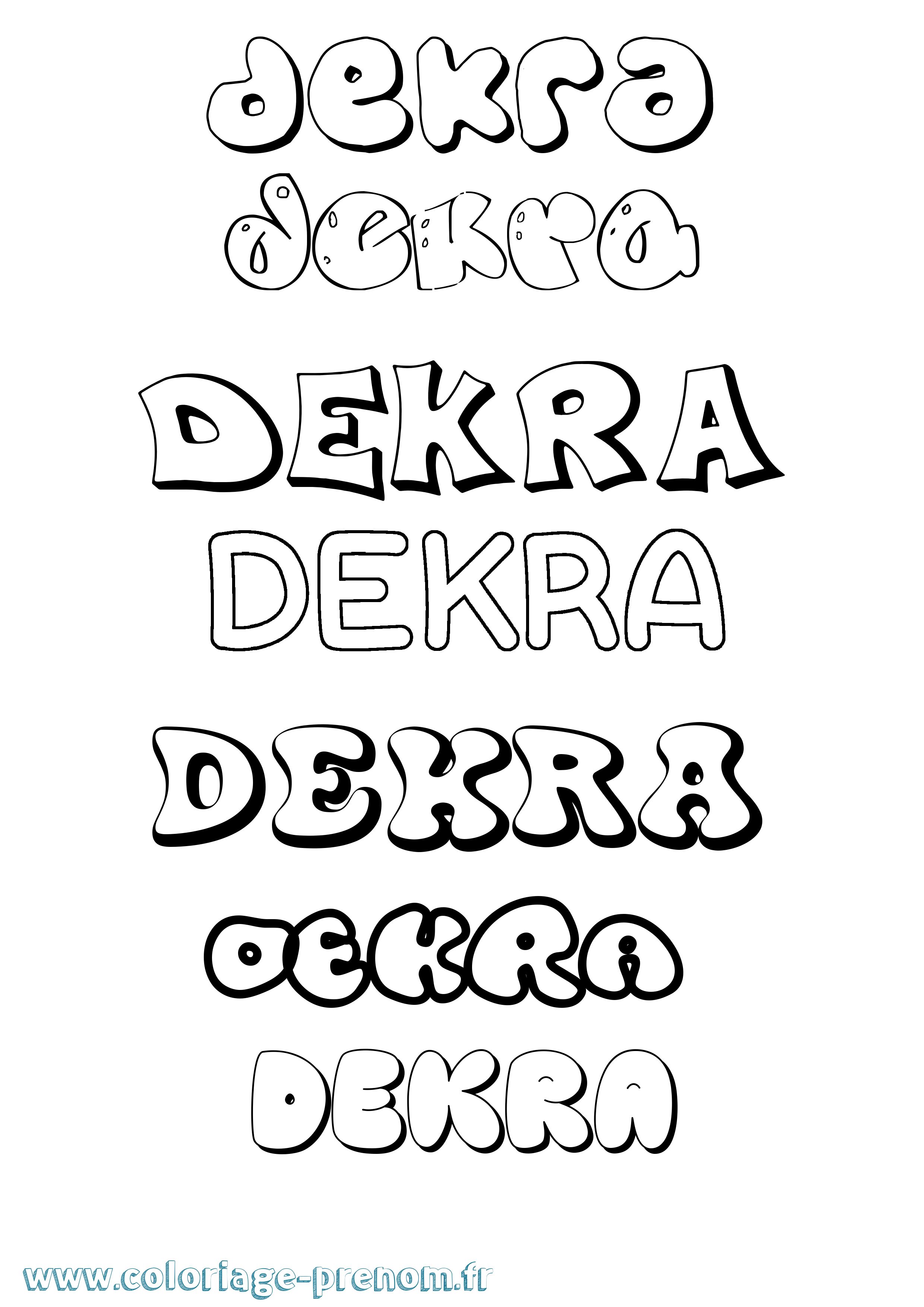 Coloriage Dekra Bubble Coloriage prénom Dekra Bubble