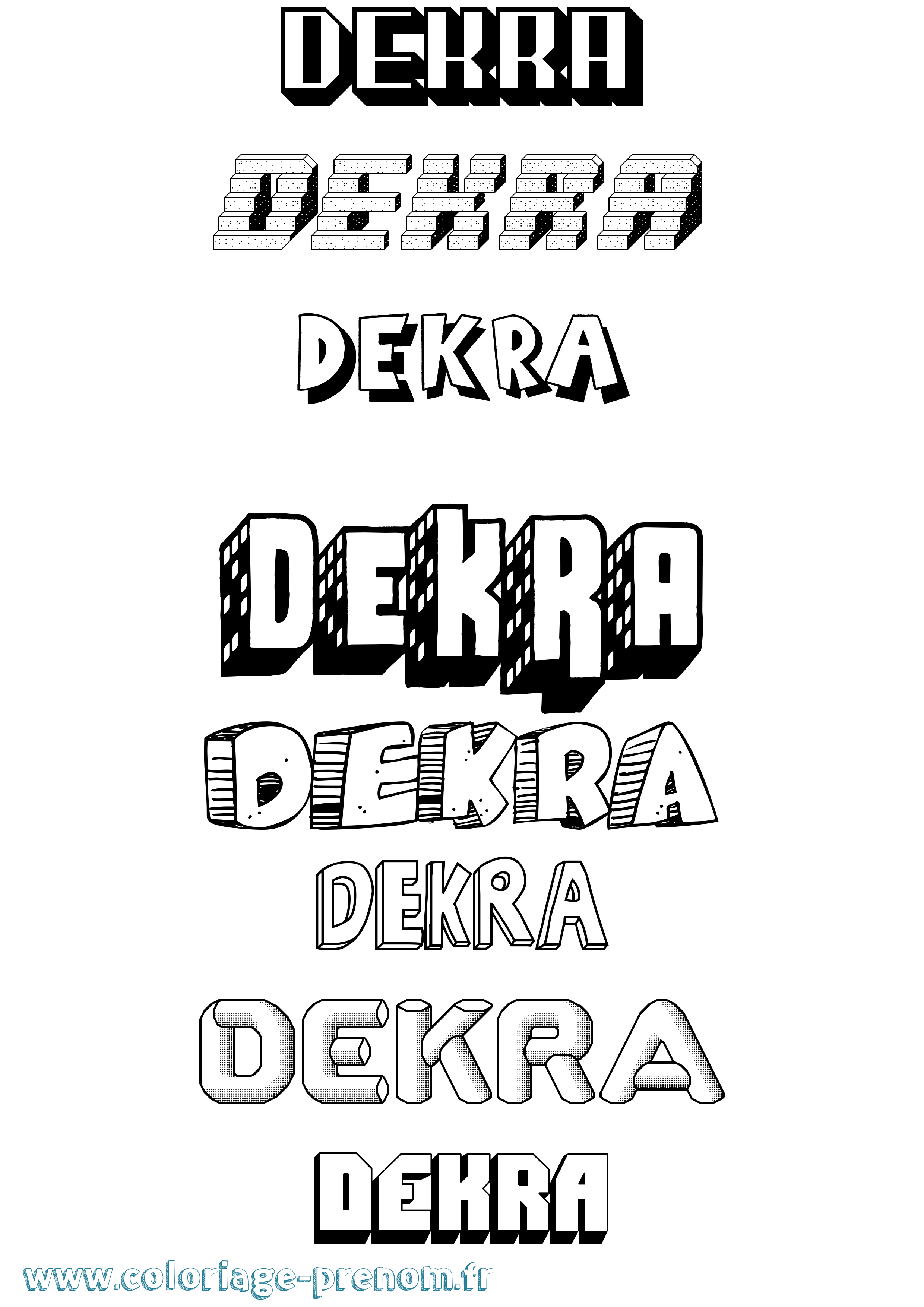 Coloriage Dekra Effet 3D Coloriage prénom Dekra Effet 3D