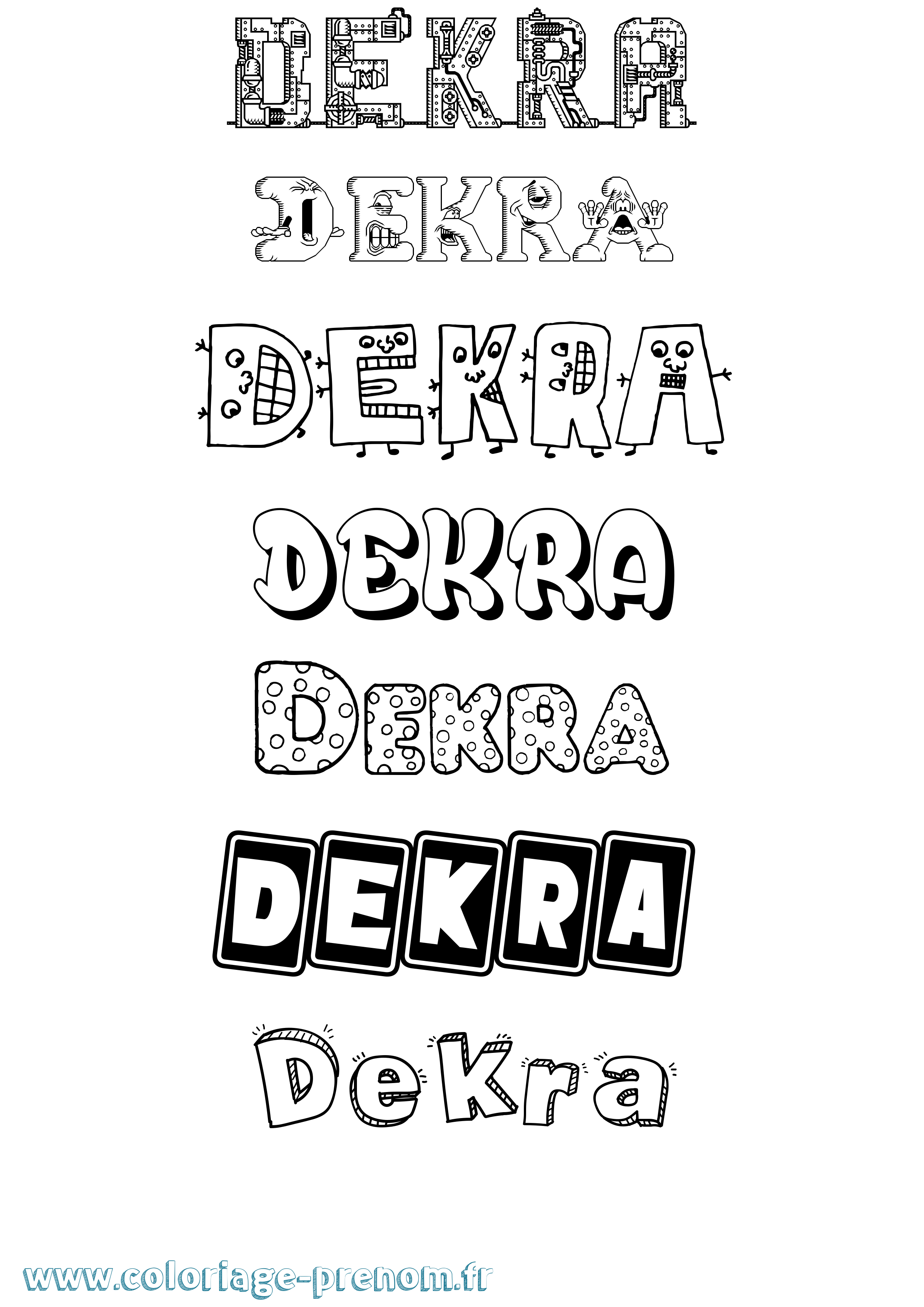 Coloriage Dekra Fun Coloriage prénom Dekra Fun