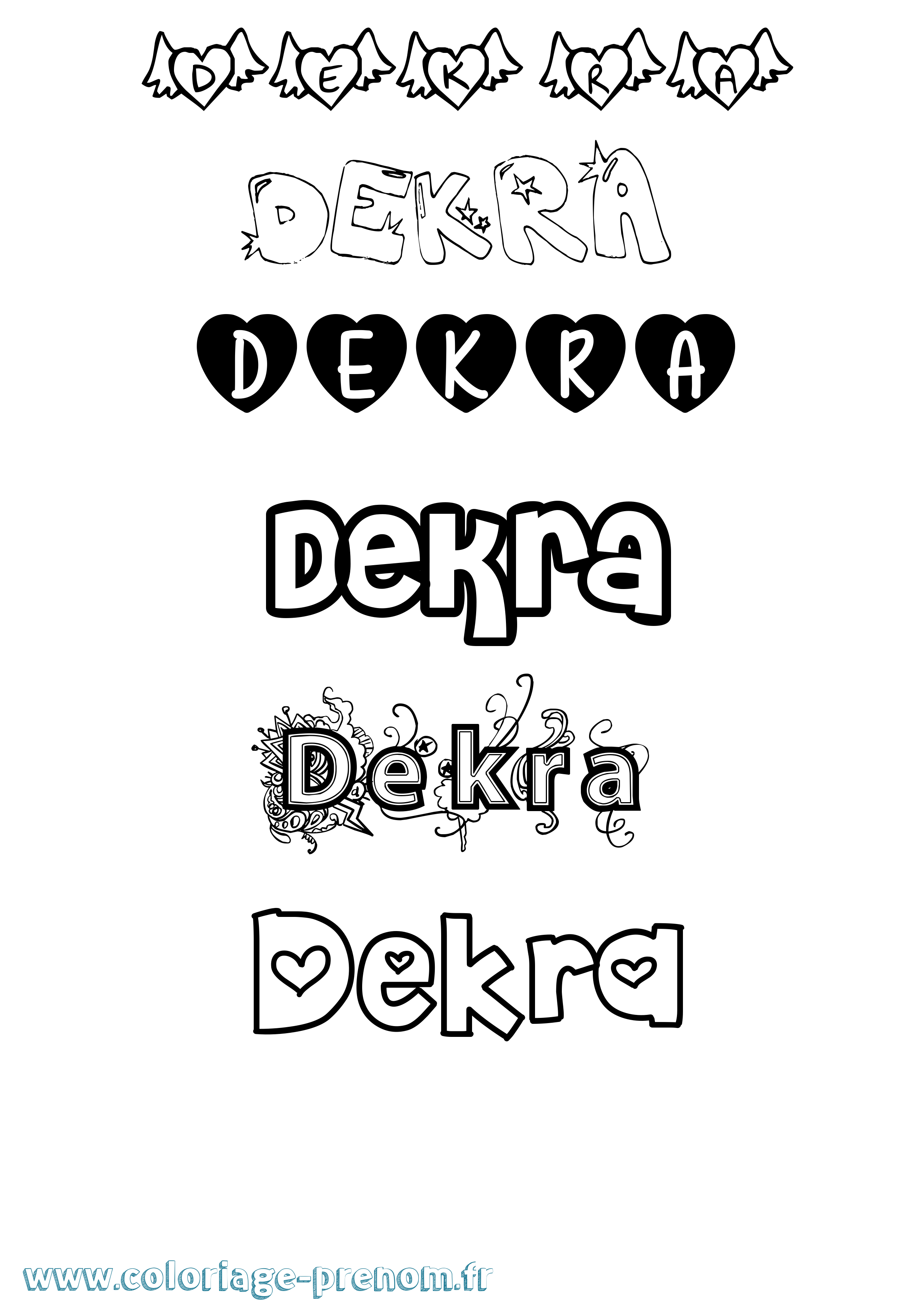 Coloriage Dekra Girly Coloriage prénom Dekra Girly