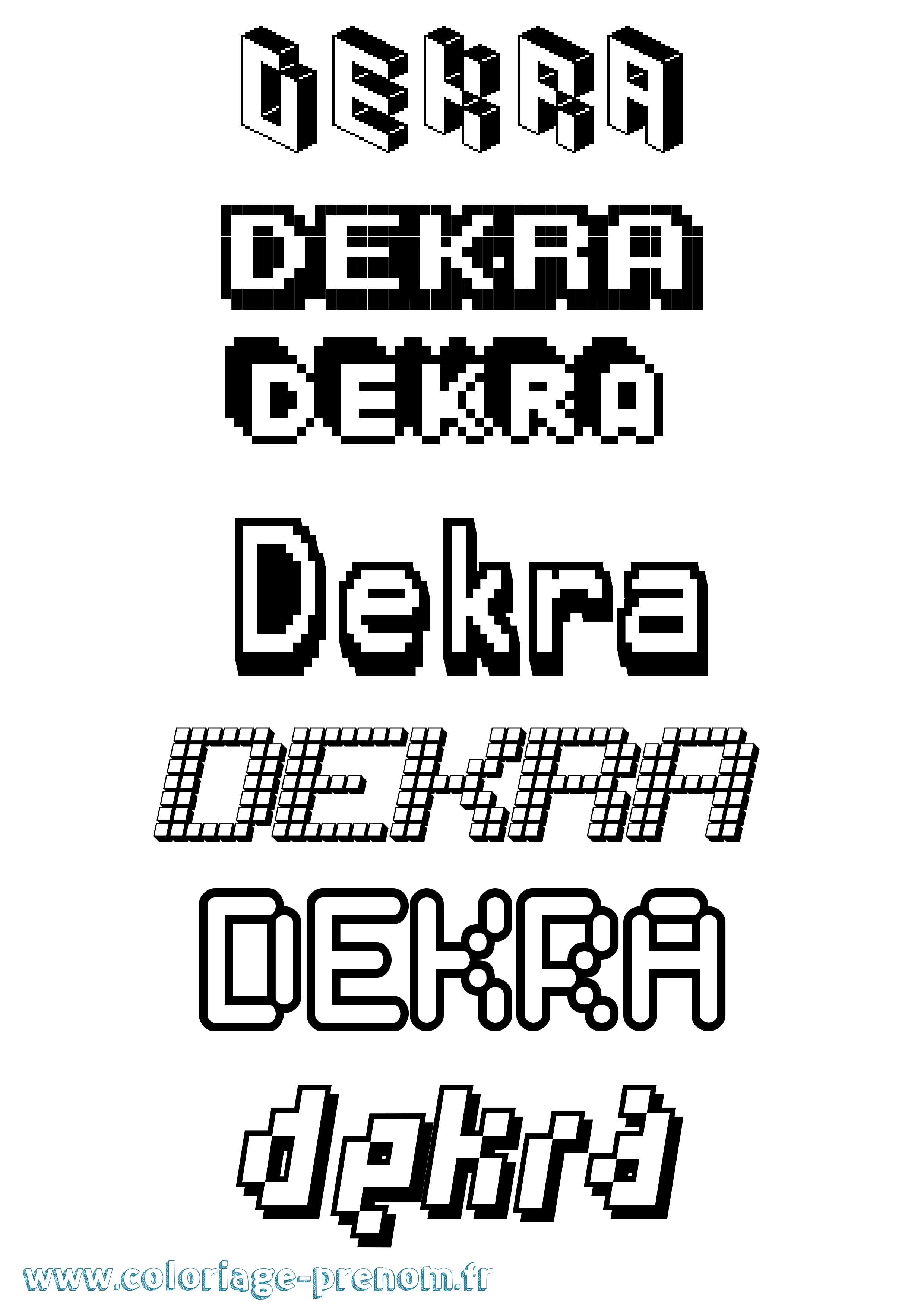 Coloriage Dekra Pixel Coloriage prénom Dekra Pixel