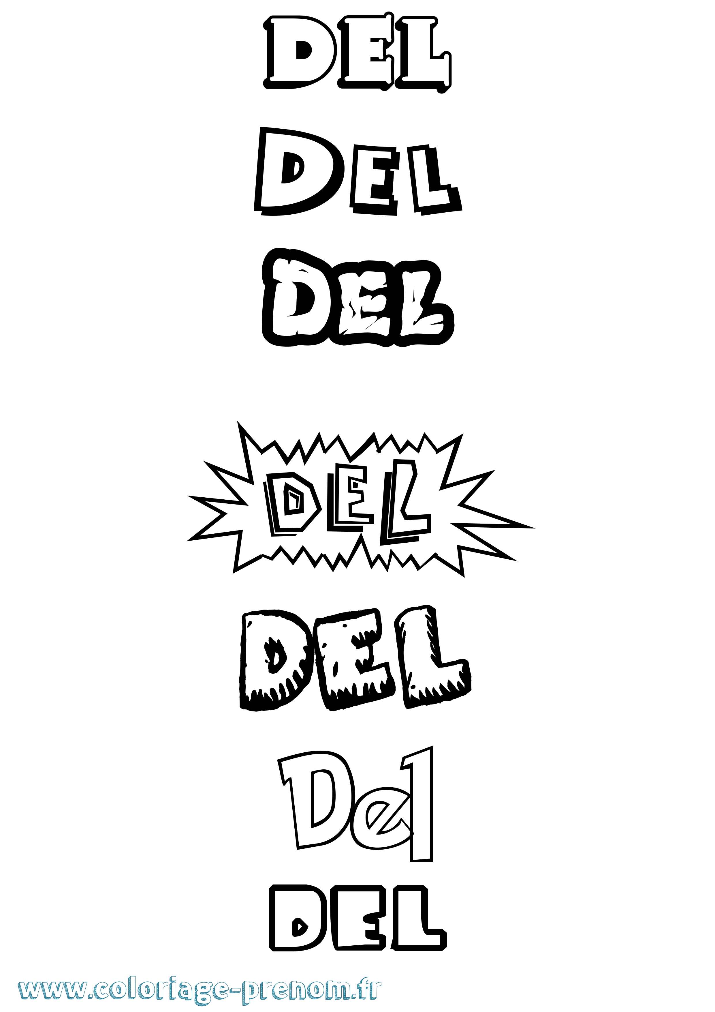 Coloriage Del Dessin Animé Coloriage prénom Del Dessin Animé