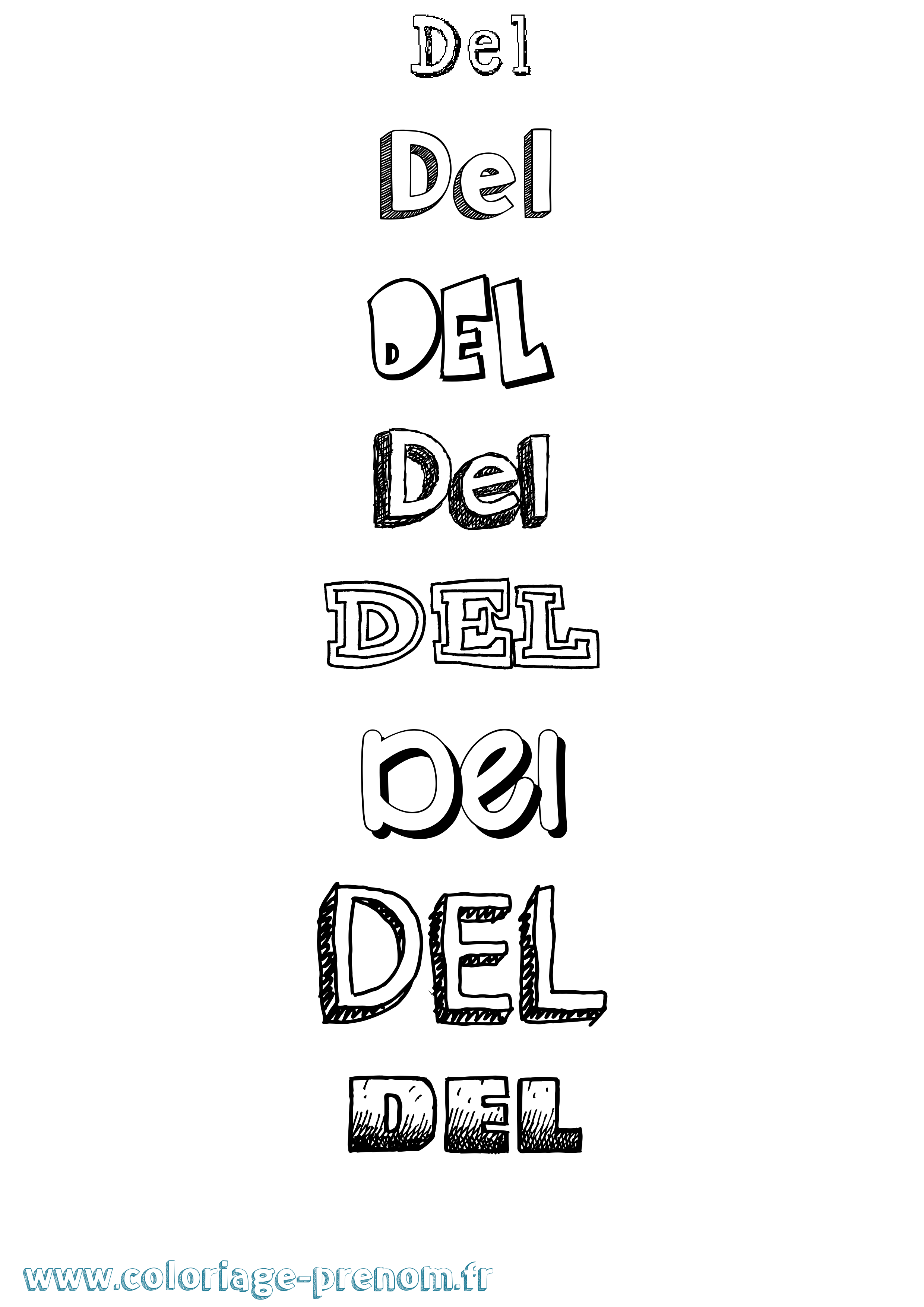 Coloriage Del Dessiné Coloriage prénom Del Dessiné