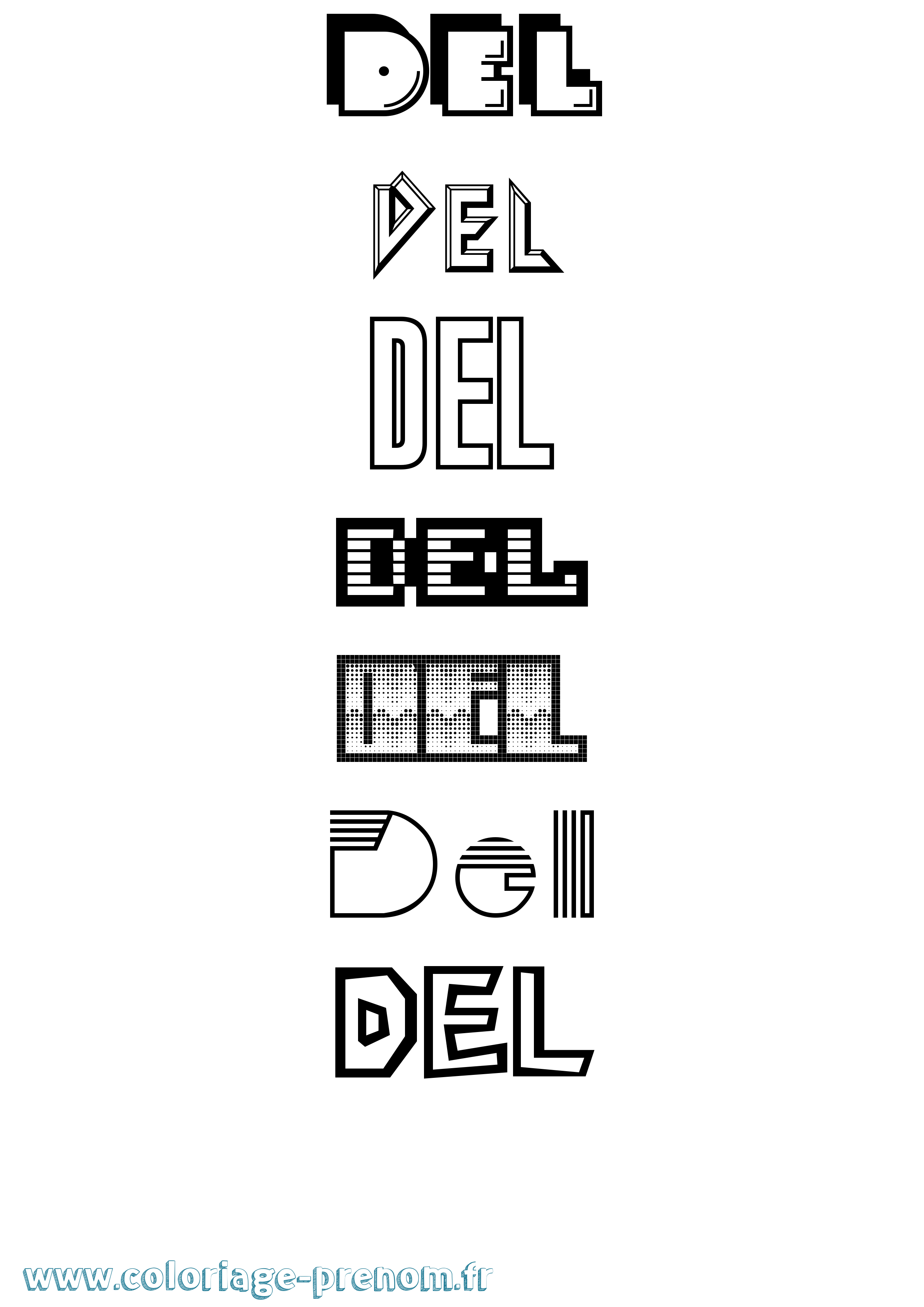 Coloriage Del Jeux Vidéos Coloriage prénom Del Jeux Vidéos