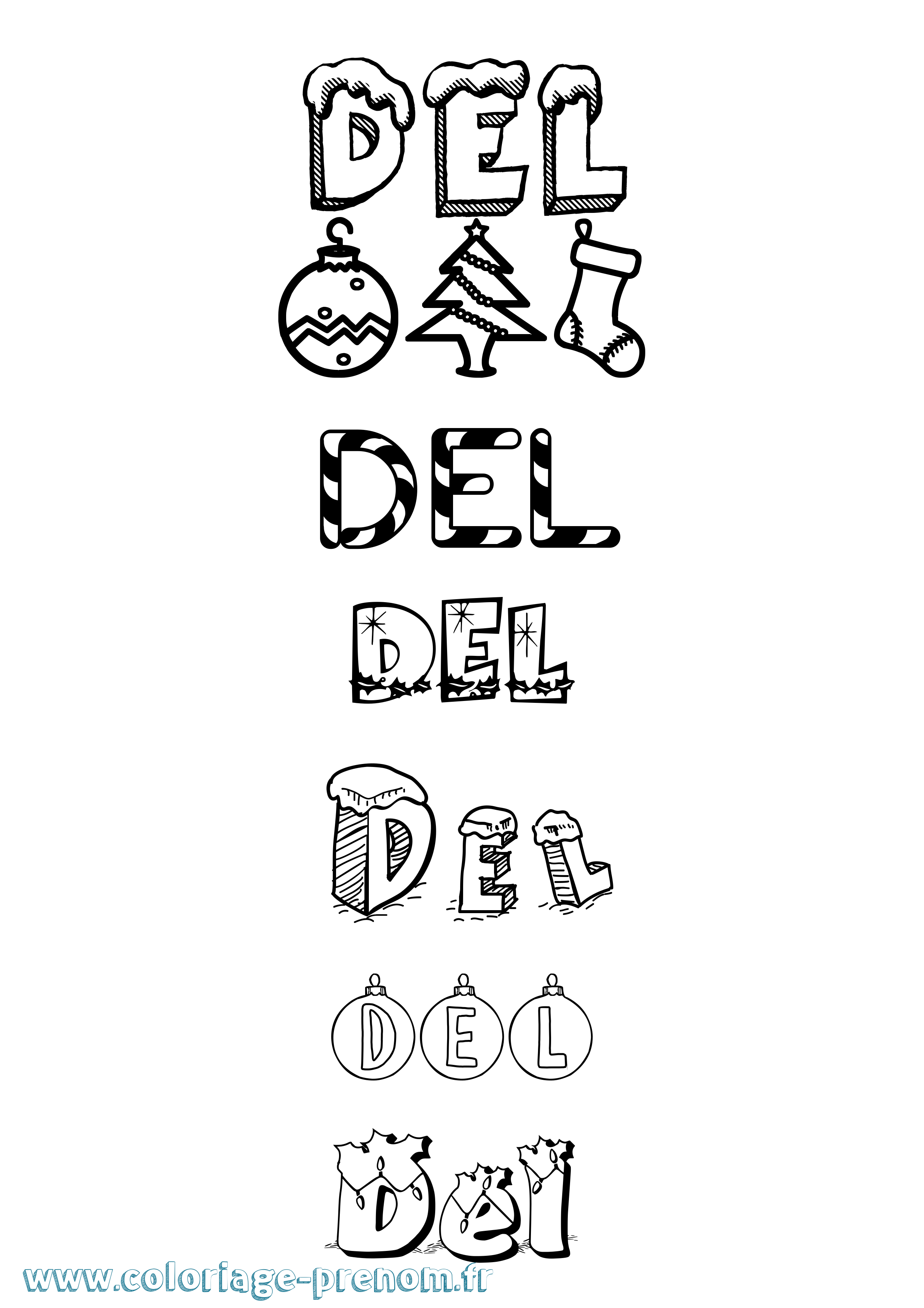 Coloriage Del Noël Coloriage prénom Del Noël