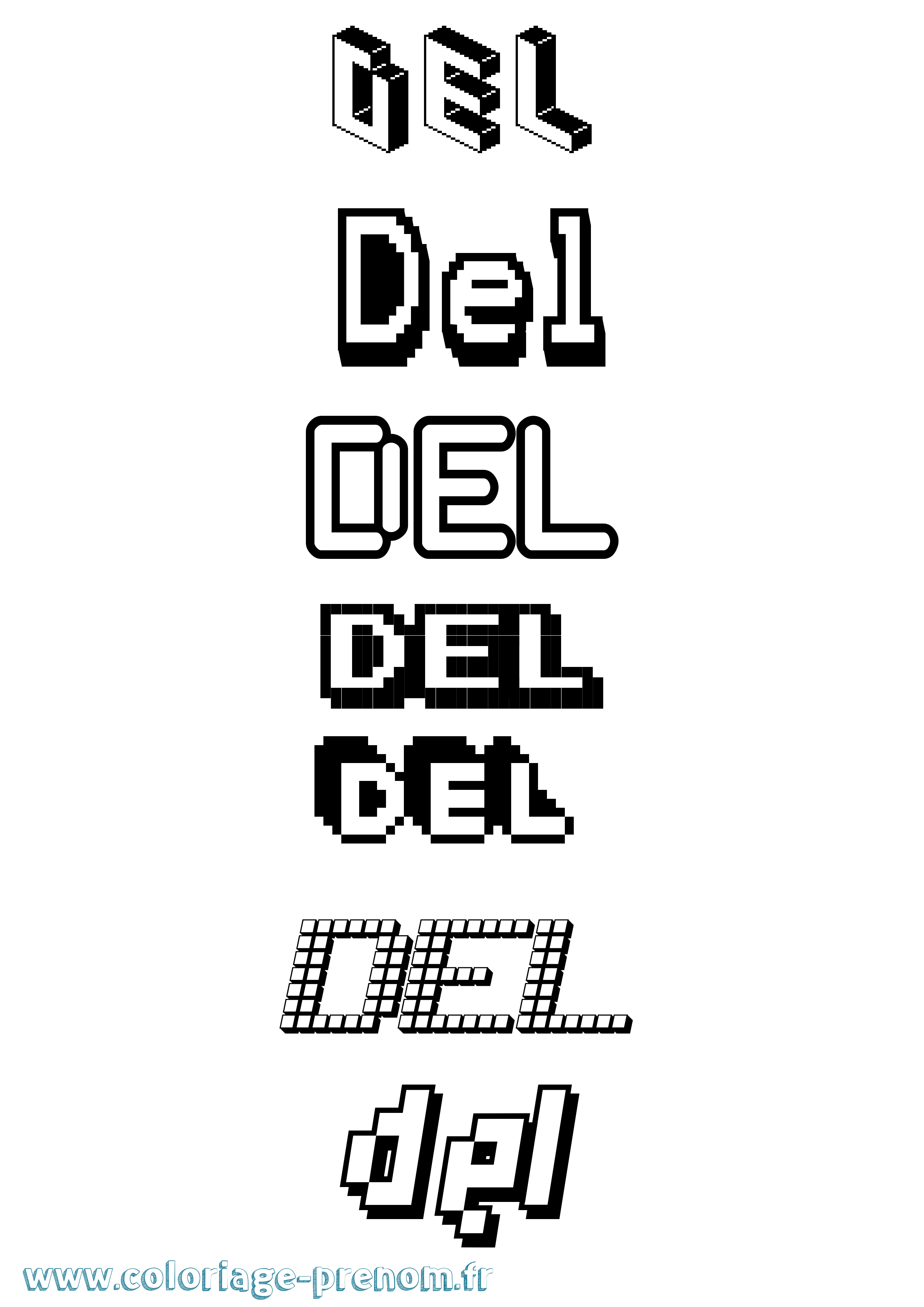 Coloriage Del Pixel Coloriage prénom Del Pixel