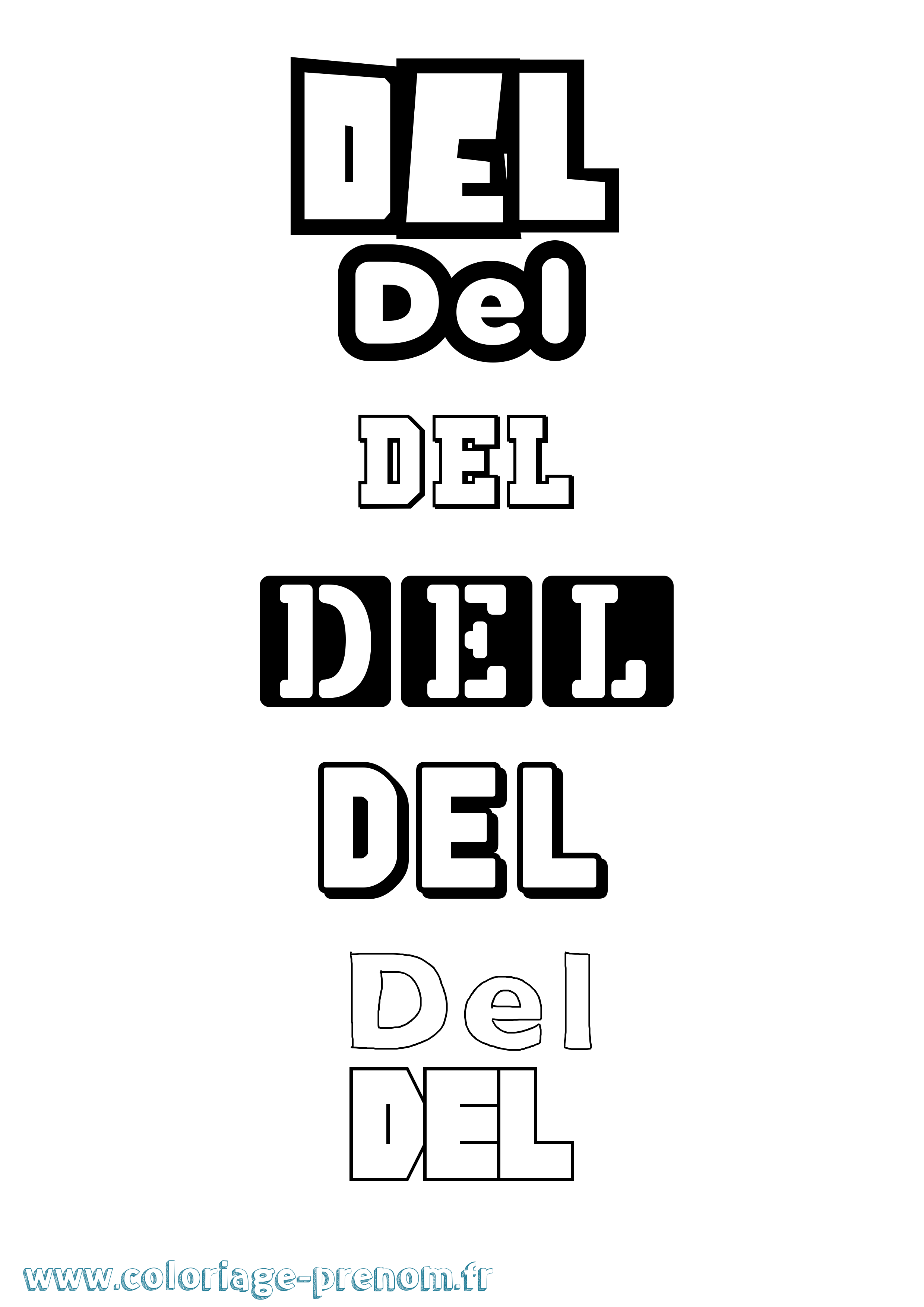 Coloriage Del Simple Coloriage prénom Del Simple