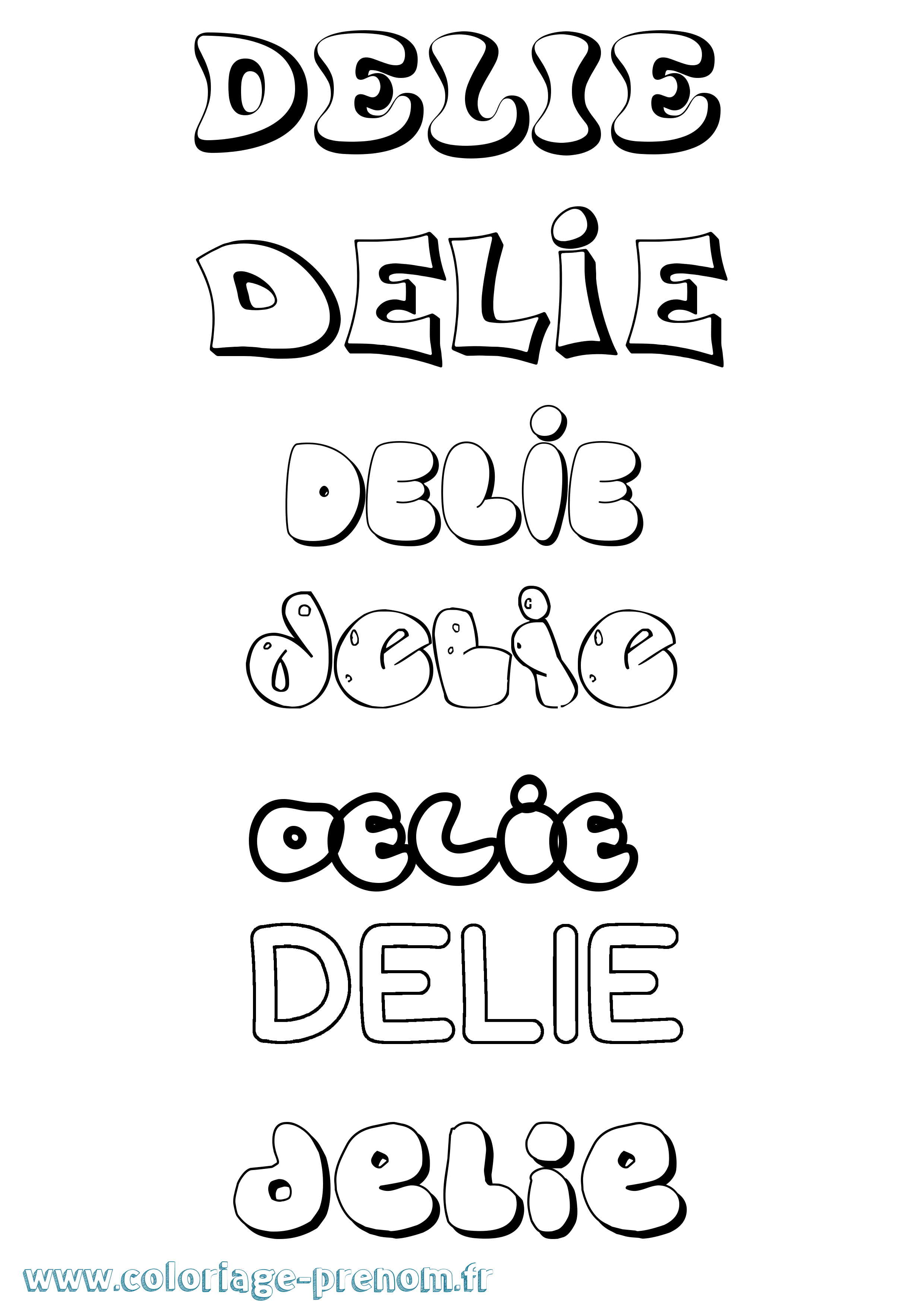 Coloriage Delie Bubble Coloriage prénom Delie Bubble