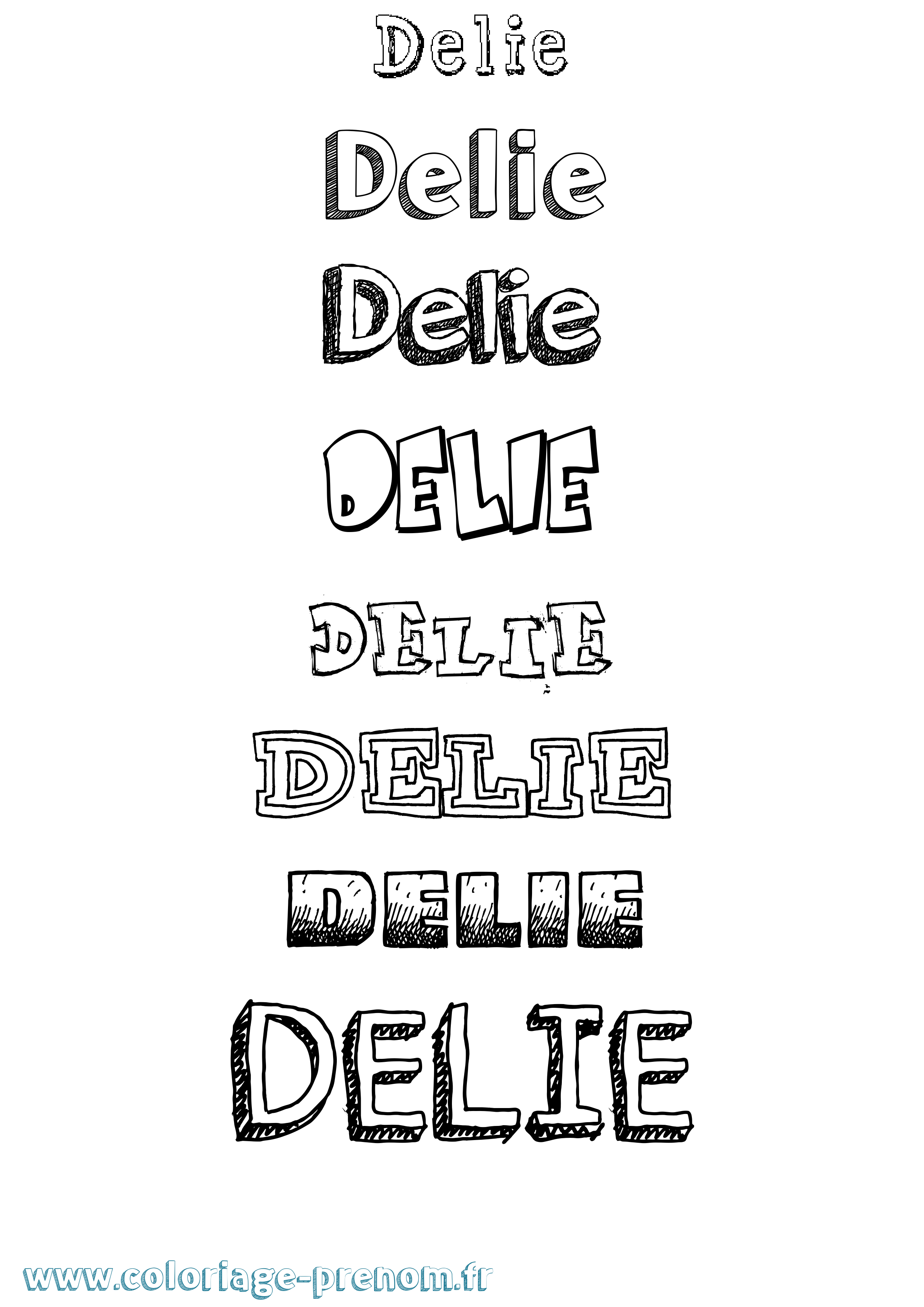 Coloriage Delie Dessiné Coloriage prénom Delie Dessiné