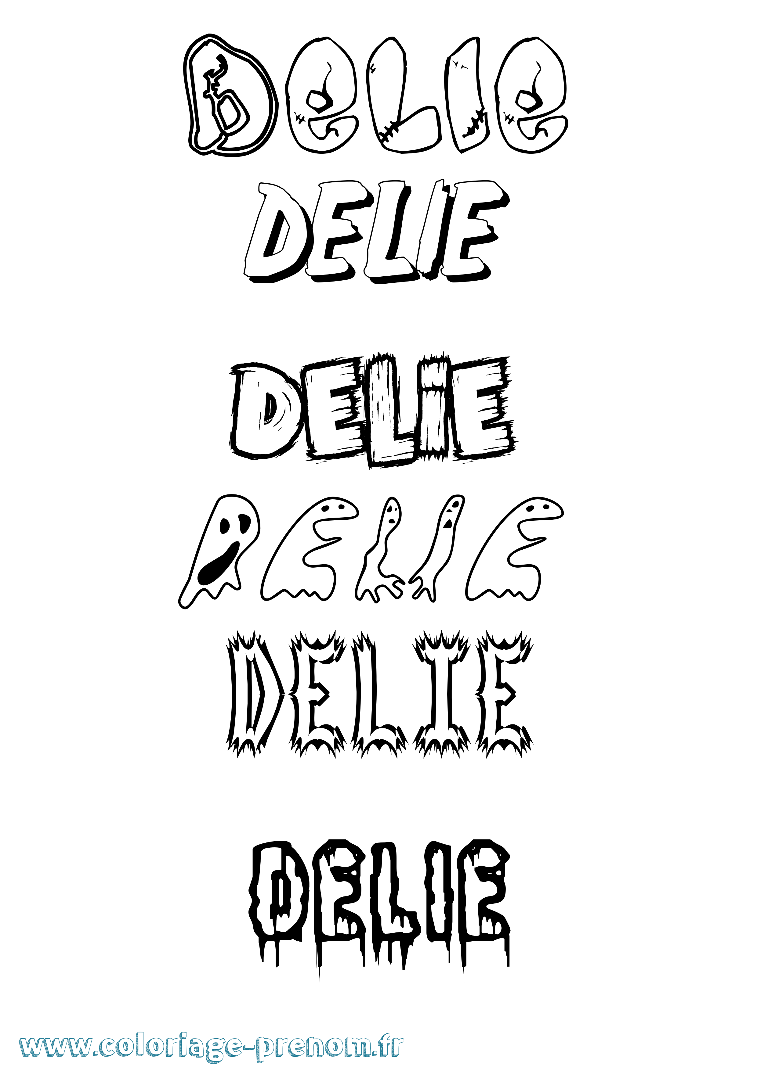 Coloriage Delie Frisson Coloriage prénom Delie Frisson