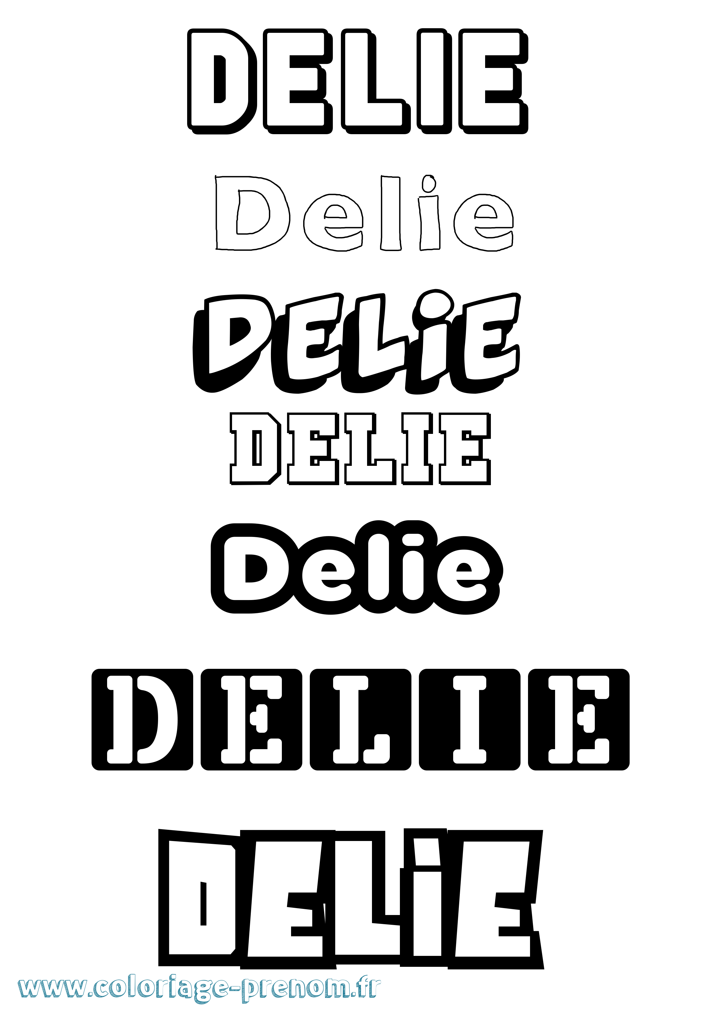 Coloriage Delie Simple Coloriage prénom Delie Simple