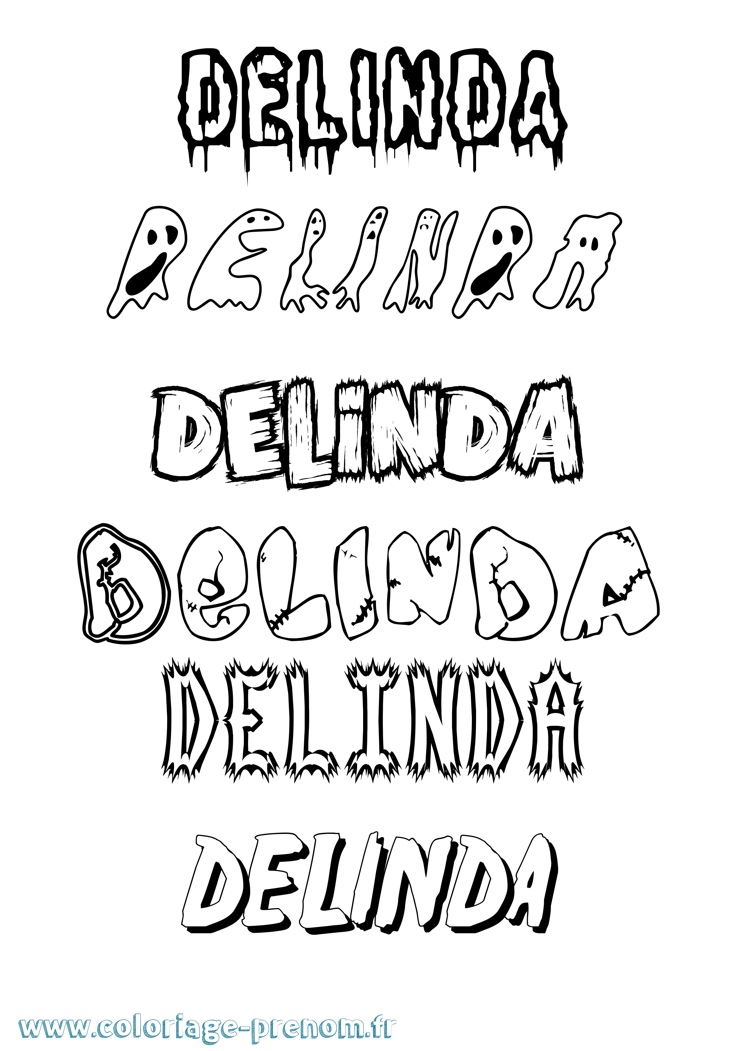 Coloriage Delinda Frisson Coloriage prénom Delinda Frisson