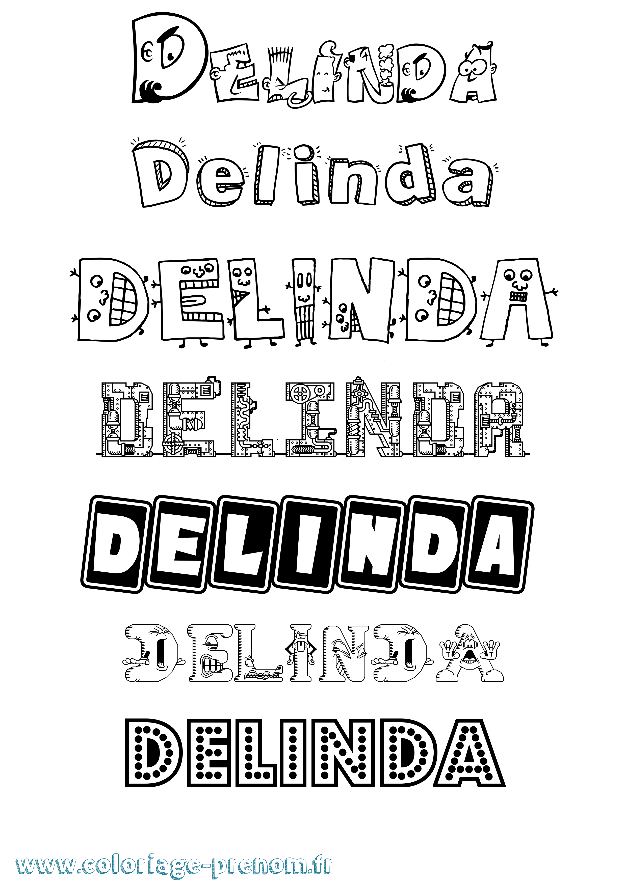 Coloriage Delinda Fun Coloriage prénom Delinda Fun