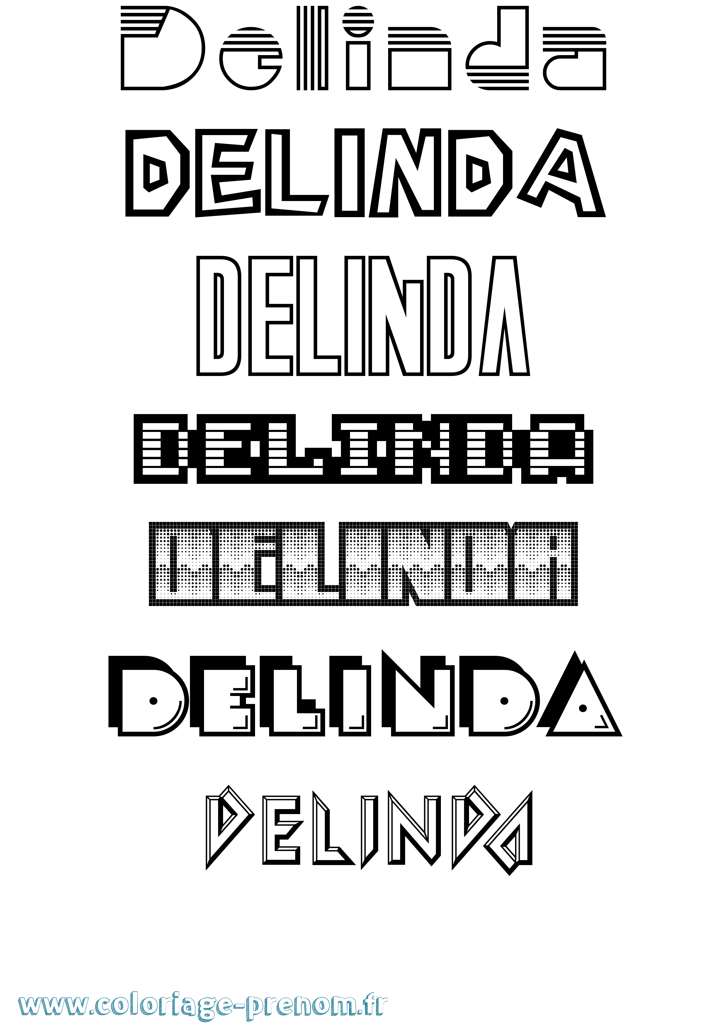 Coloriage Delinda Jeux Vidéos Coloriage prénom Delinda Jeux Vidéos