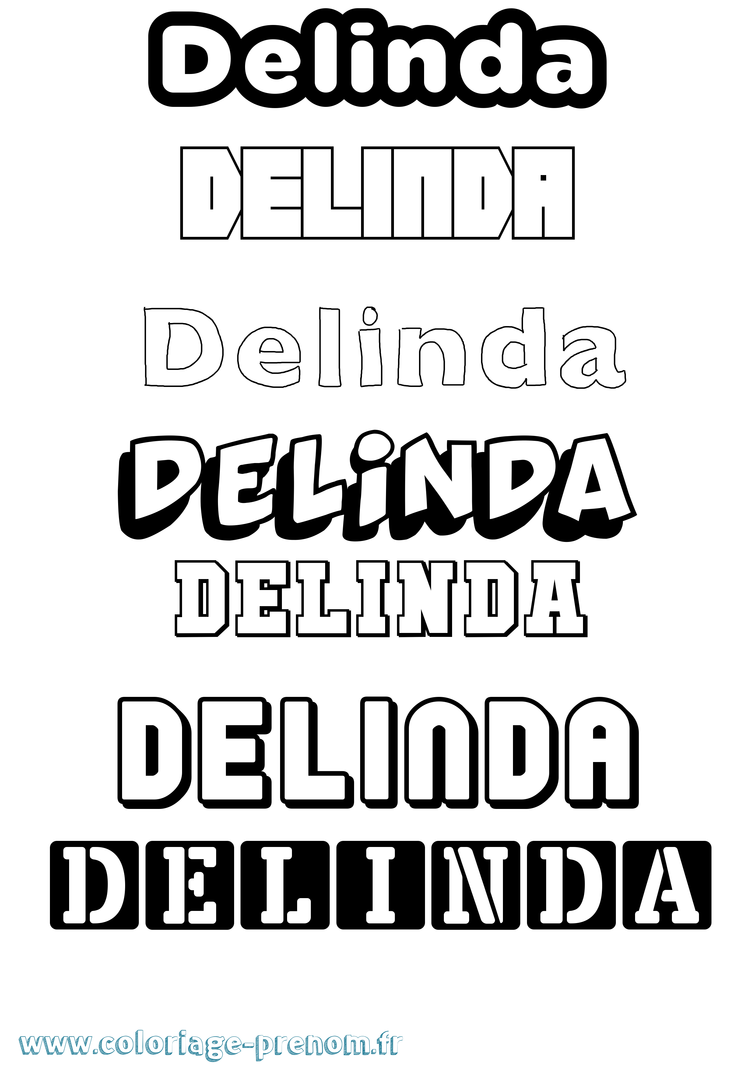 Coloriage Delinda Simple Coloriage prénom Delinda Simple