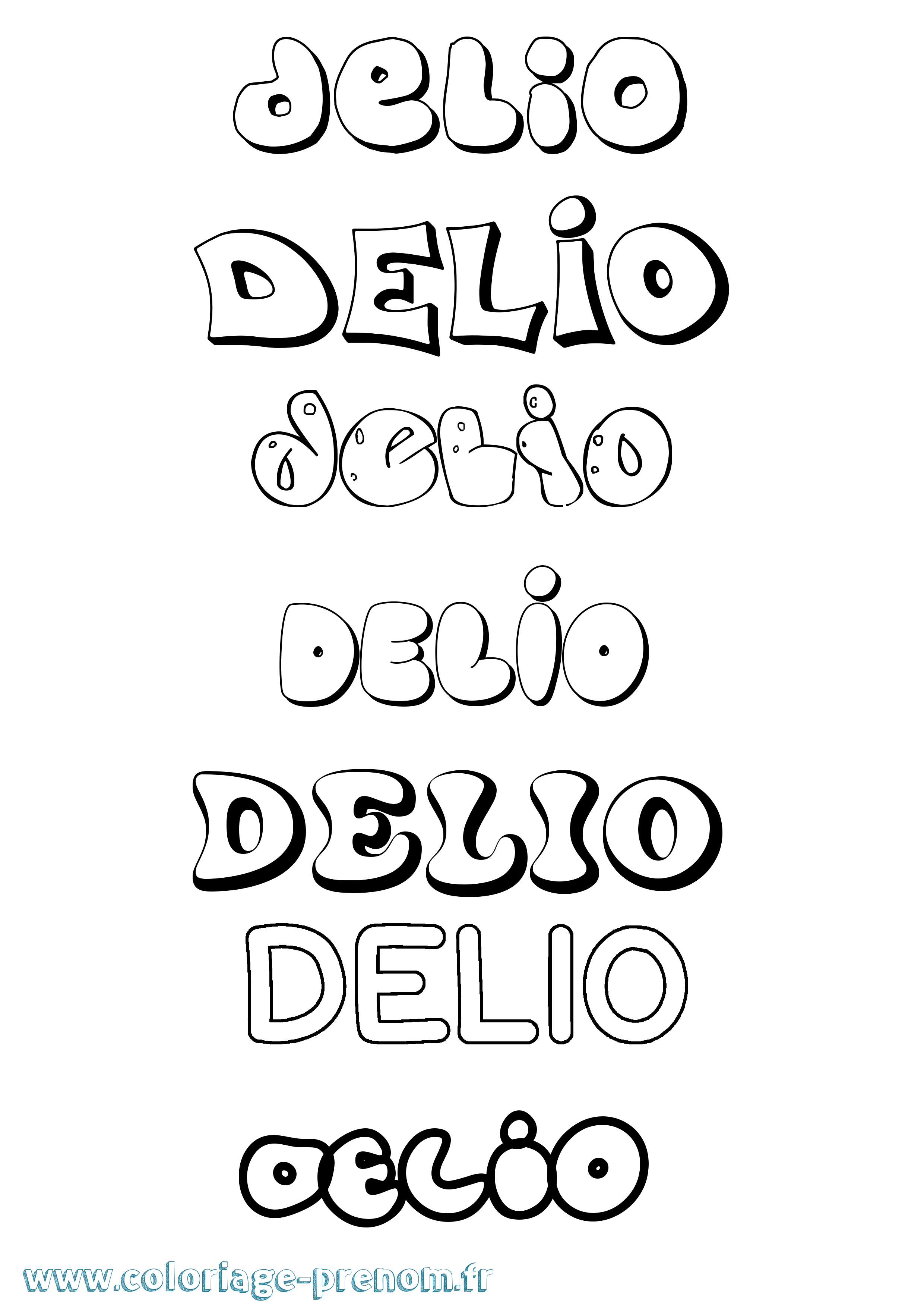 Coloriage Delio Bubble Coloriage prénom Delio Bubble