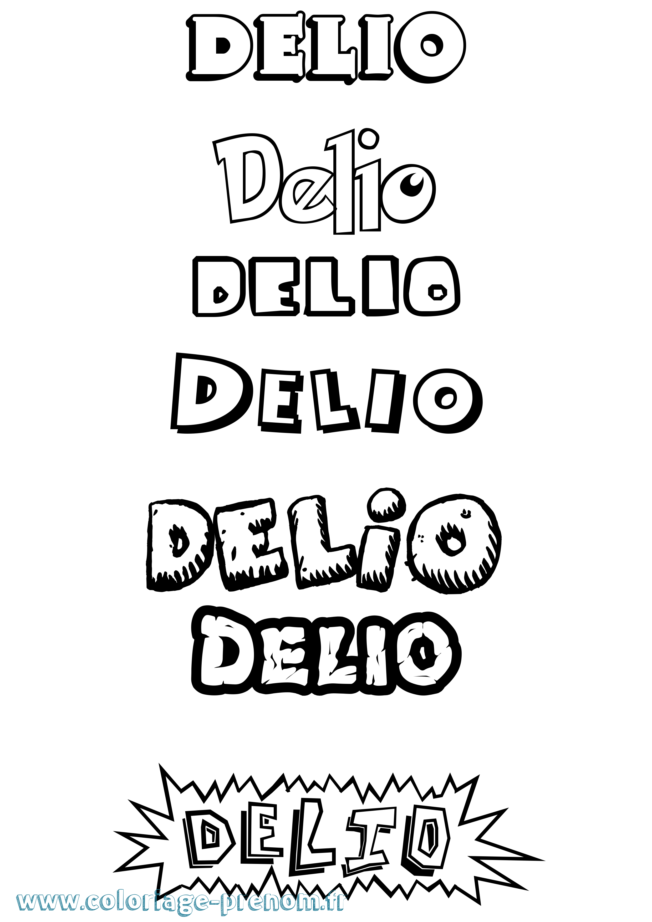 Coloriage Delio Dessin Animé Coloriage prénom Delio Dessin Animé