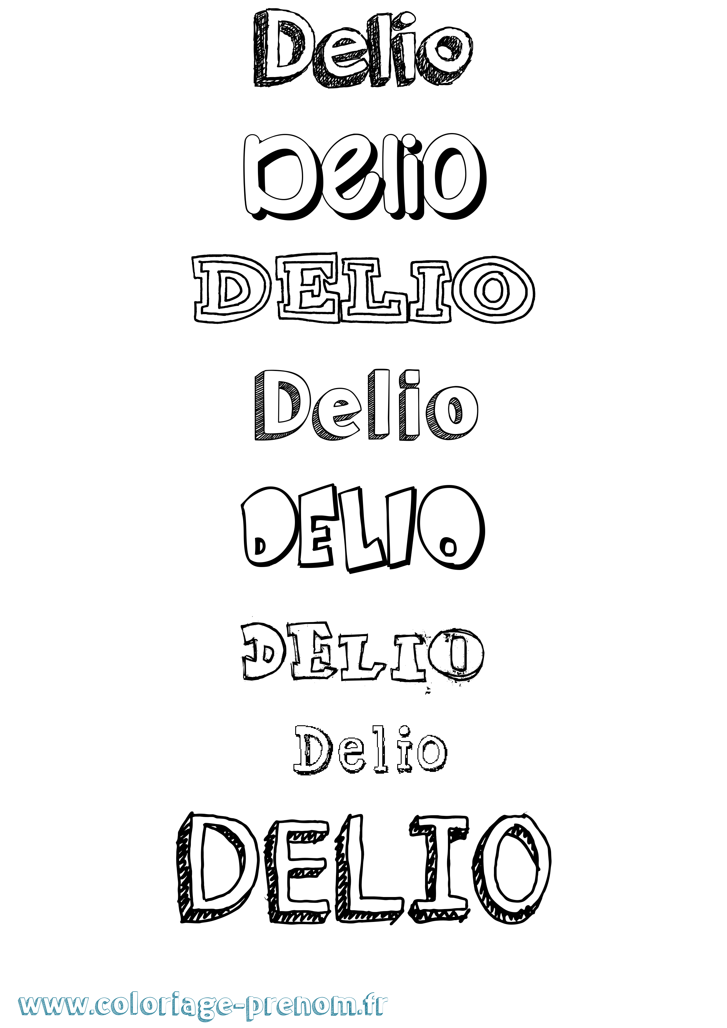 Coloriage Delio Dessiné Coloriage prénom Delio Dessiné