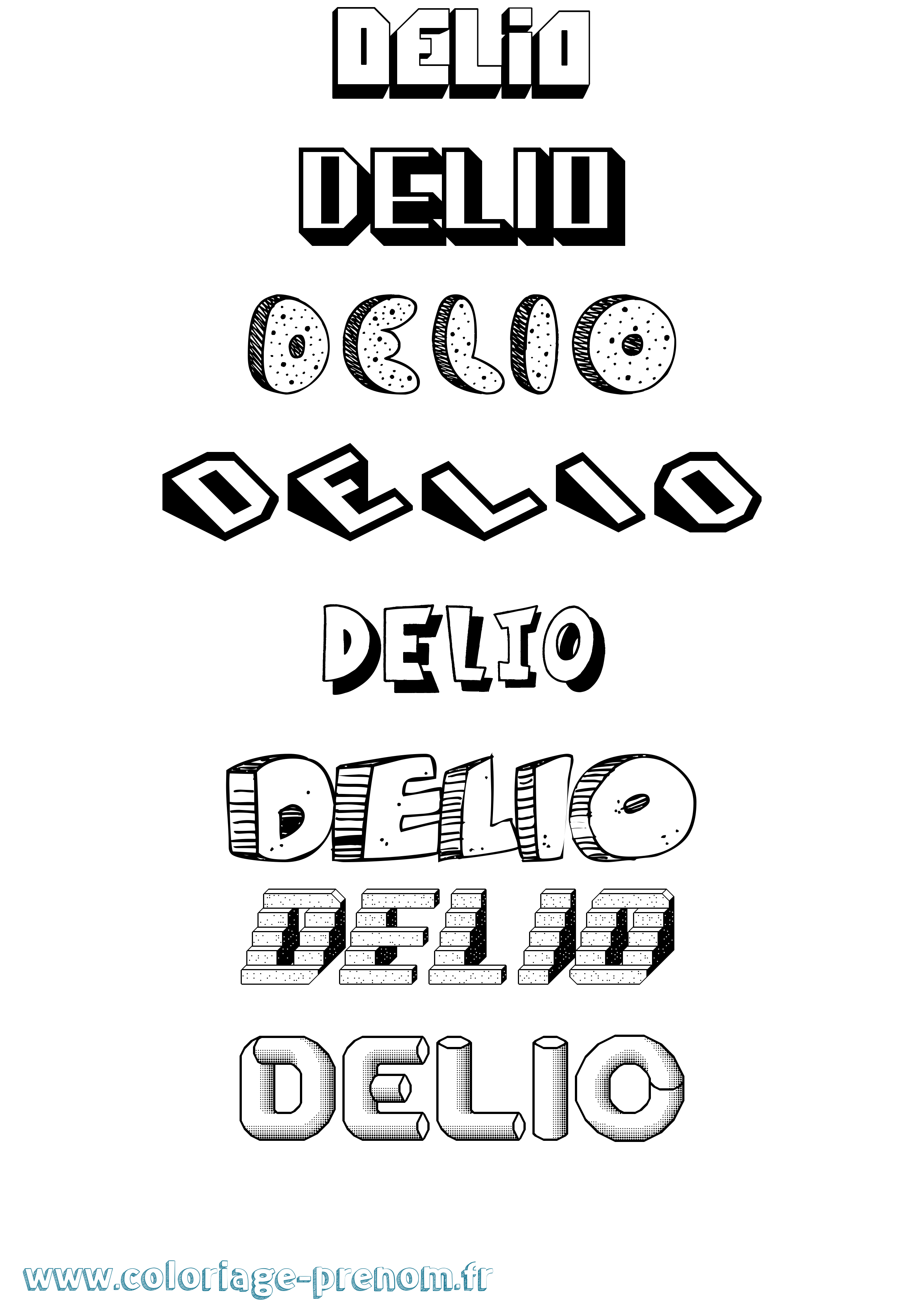 Coloriage Delio Effet 3D Coloriage prénom Delio Effet 3D