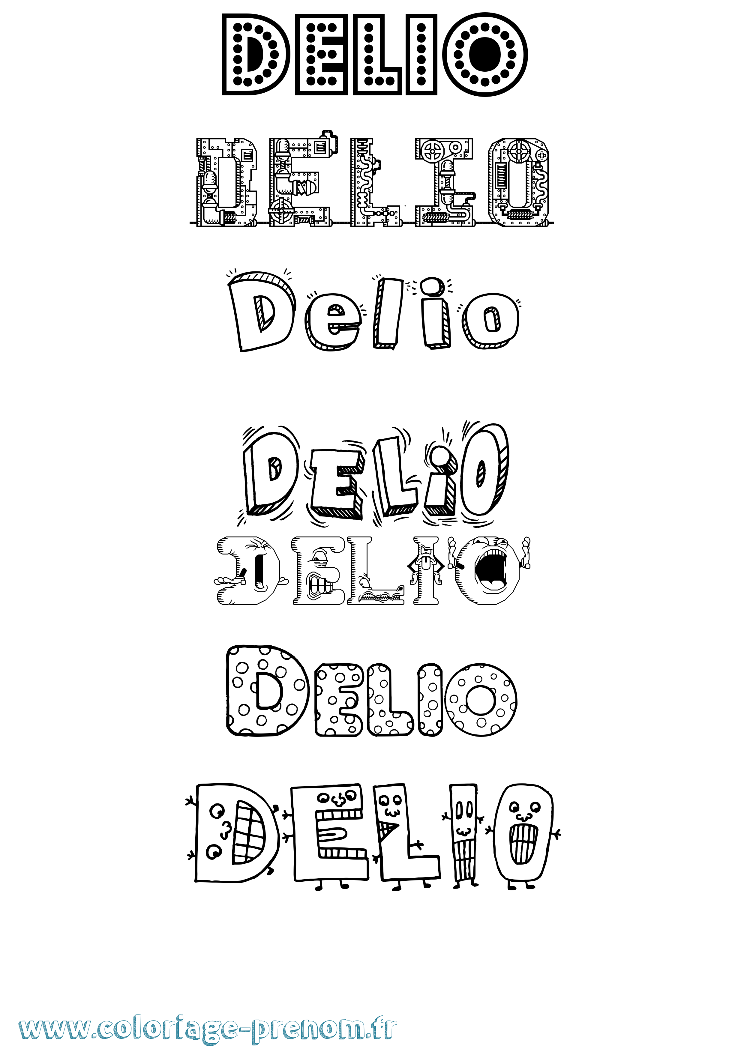 Coloriage Delio Fun Coloriage prénom Delio Fun