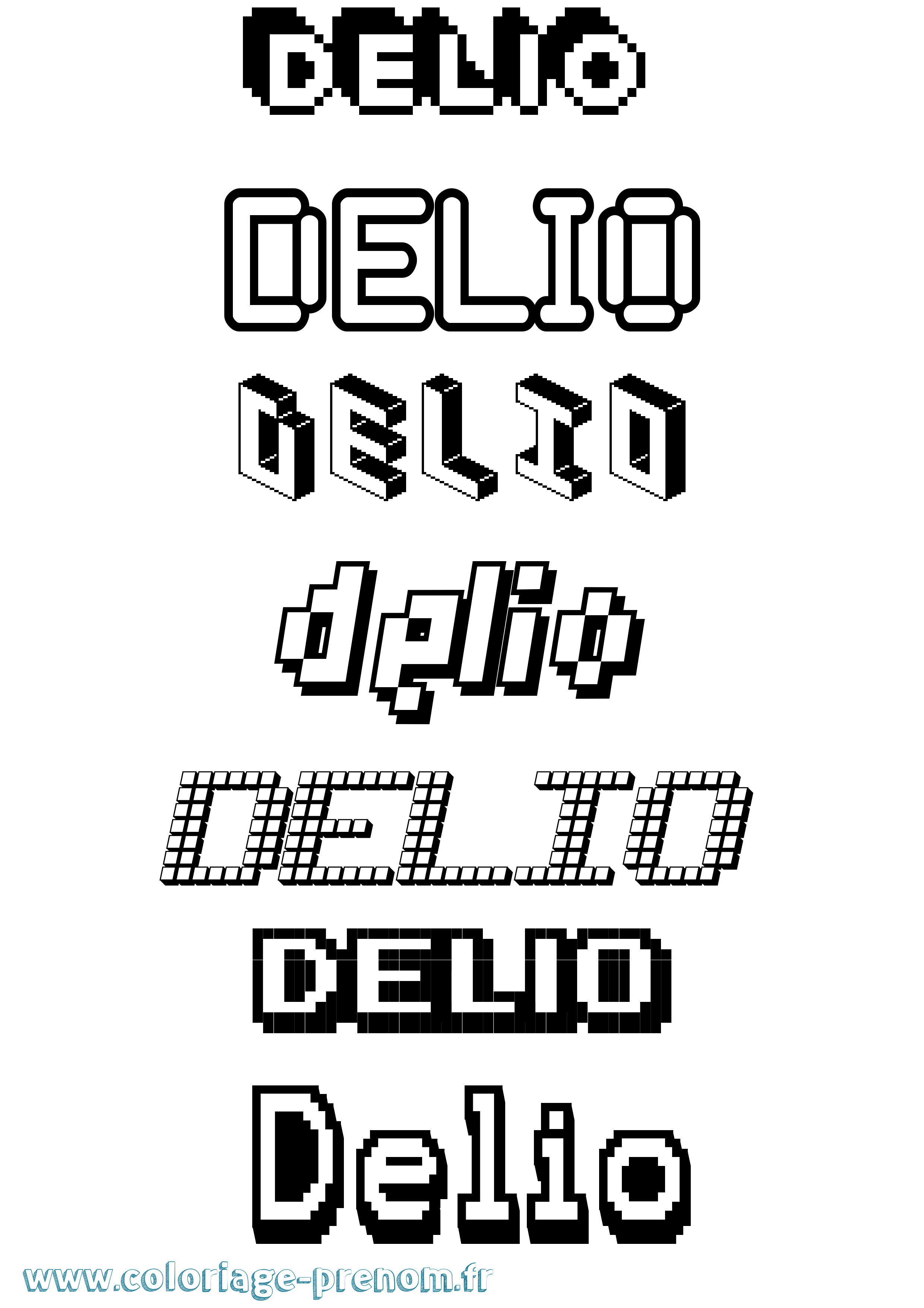 Coloriage Delio Pixel Coloriage prénom Delio Pixel
