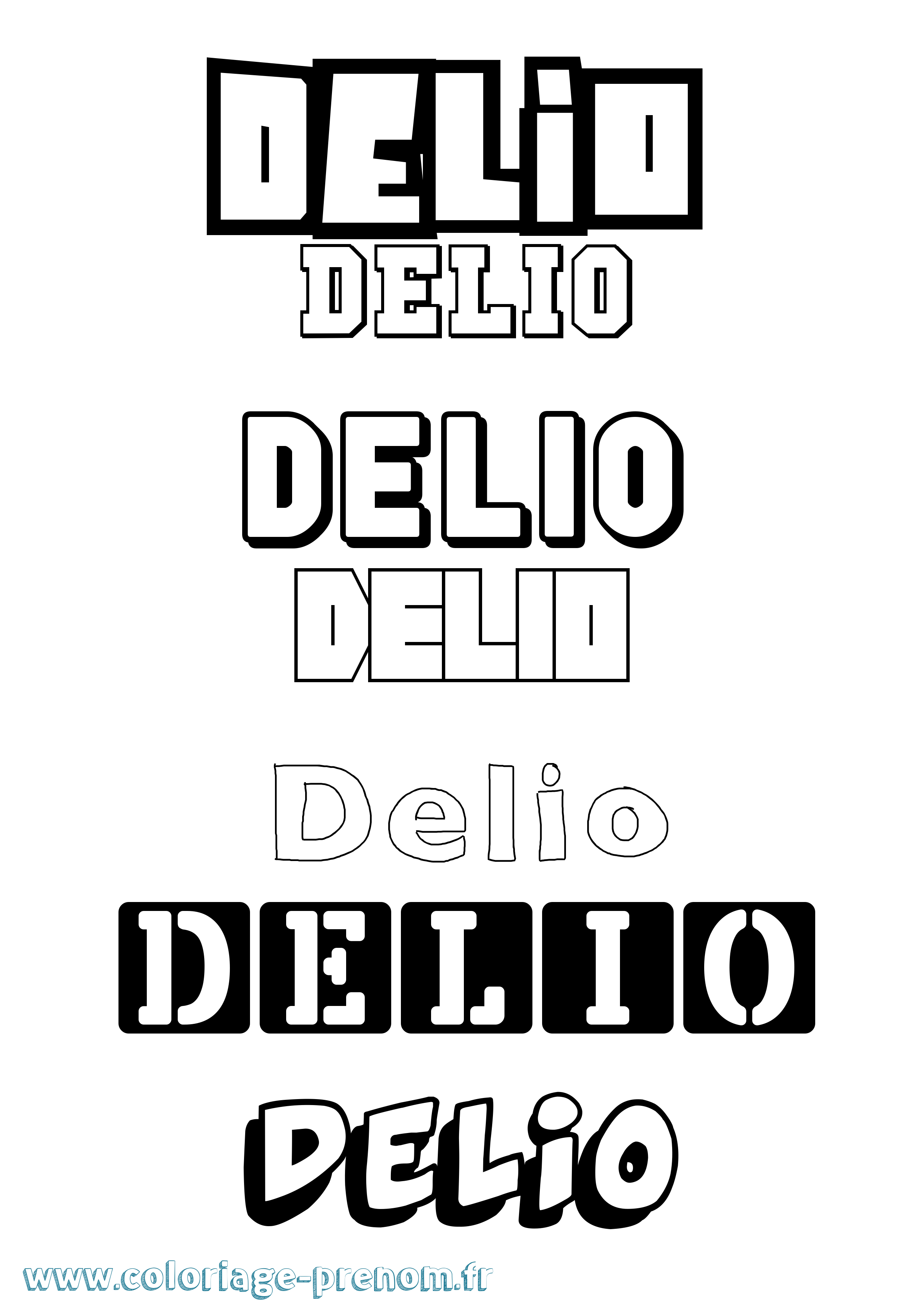 Coloriage Delio Simple Coloriage prénom Delio Simple