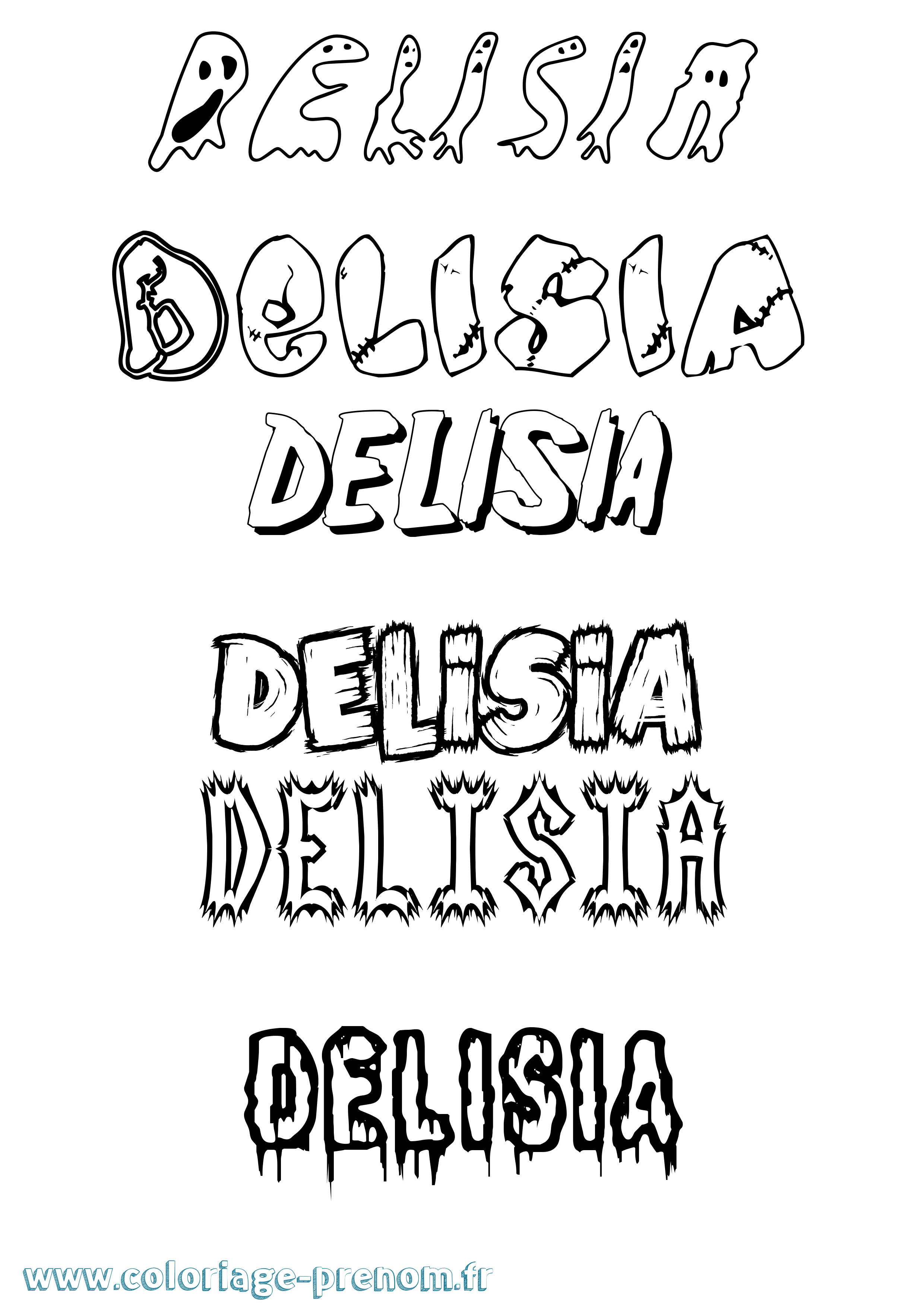 Coloriage Delisia Frisson Coloriage prénom Delisia Frisson