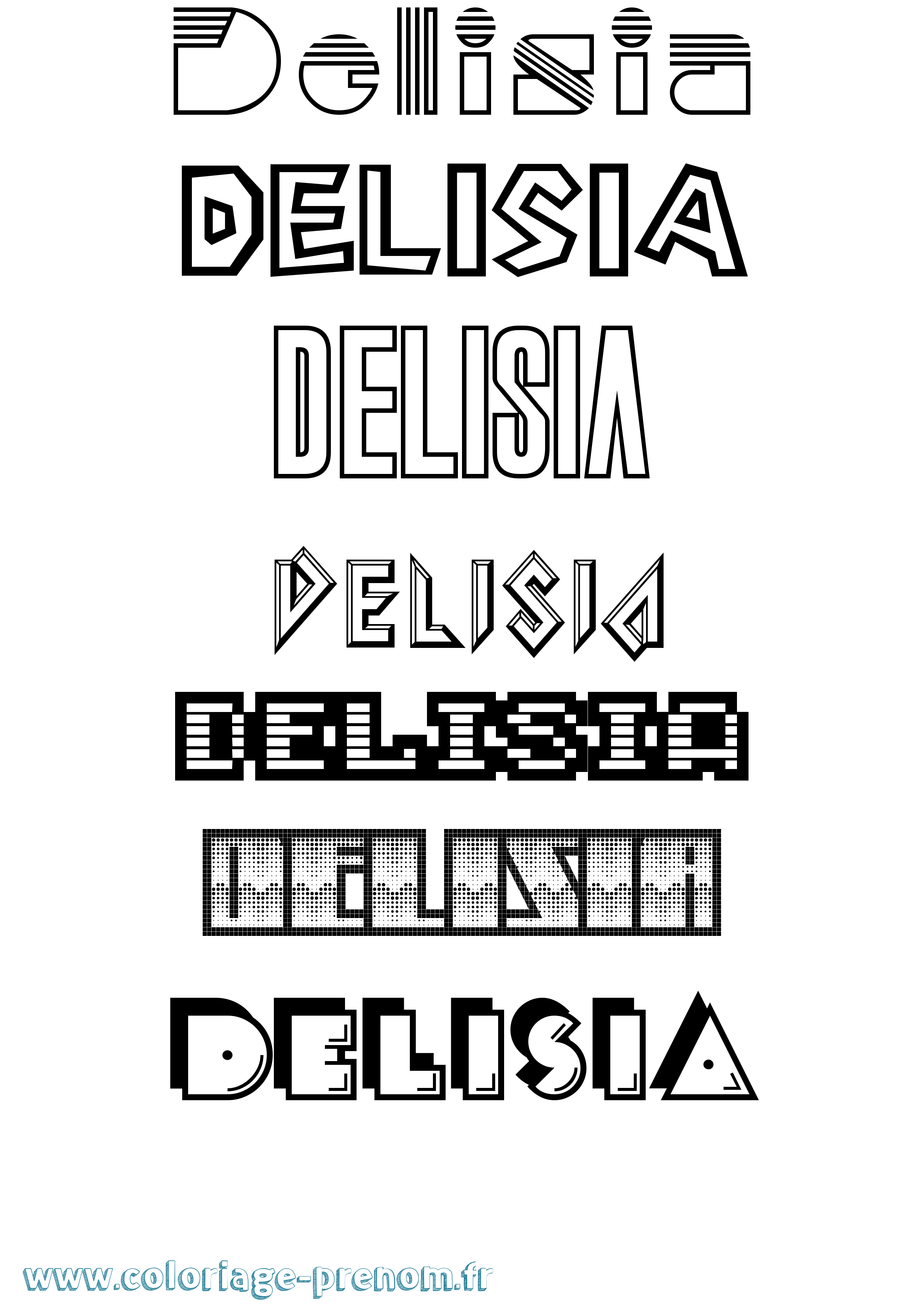 Coloriage Delisia Jeux Vidéos Coloriage prénom Delisia Jeux Vidéos
