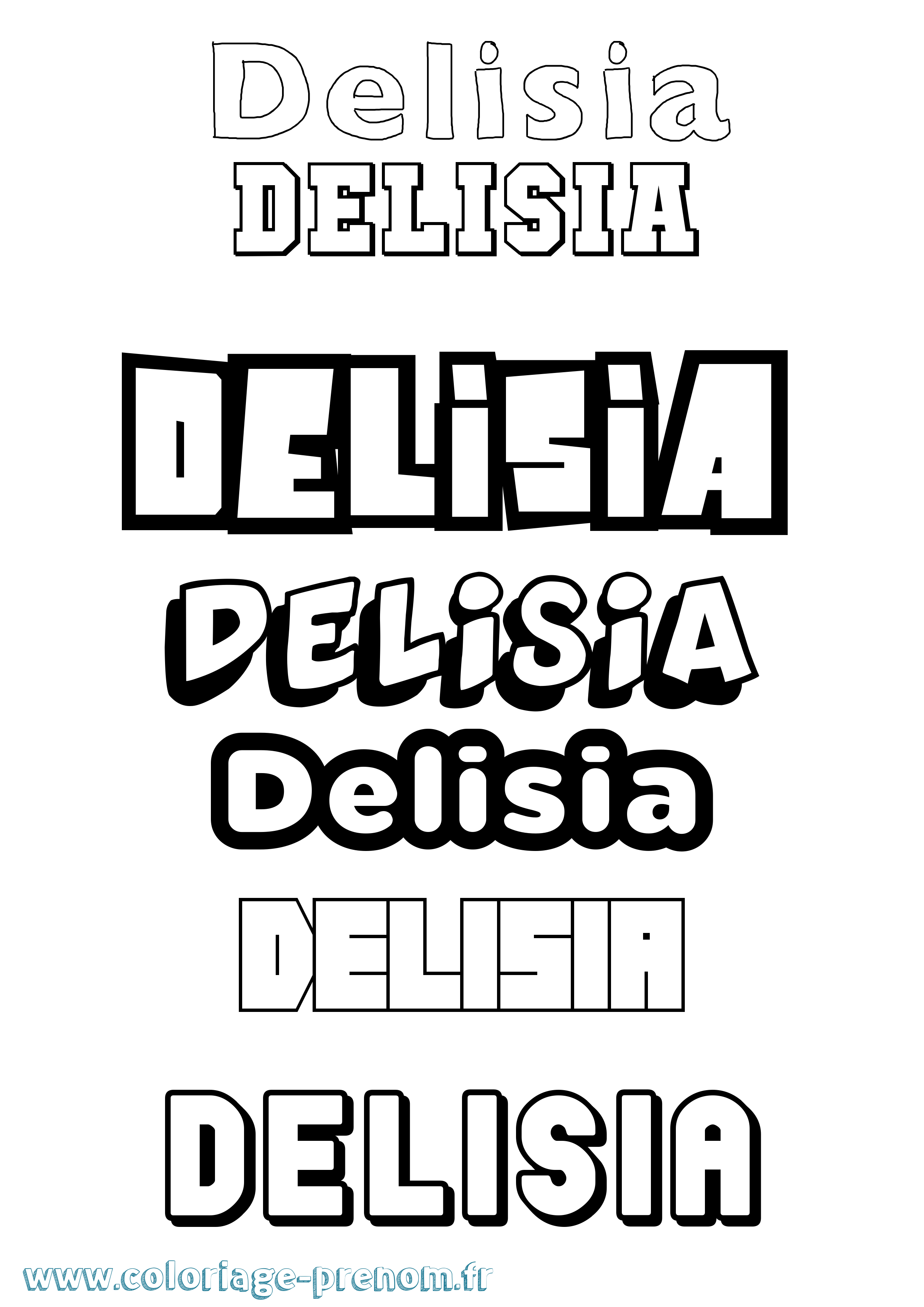 Coloriage Delisia Simple Coloriage prénom Delisia Simple