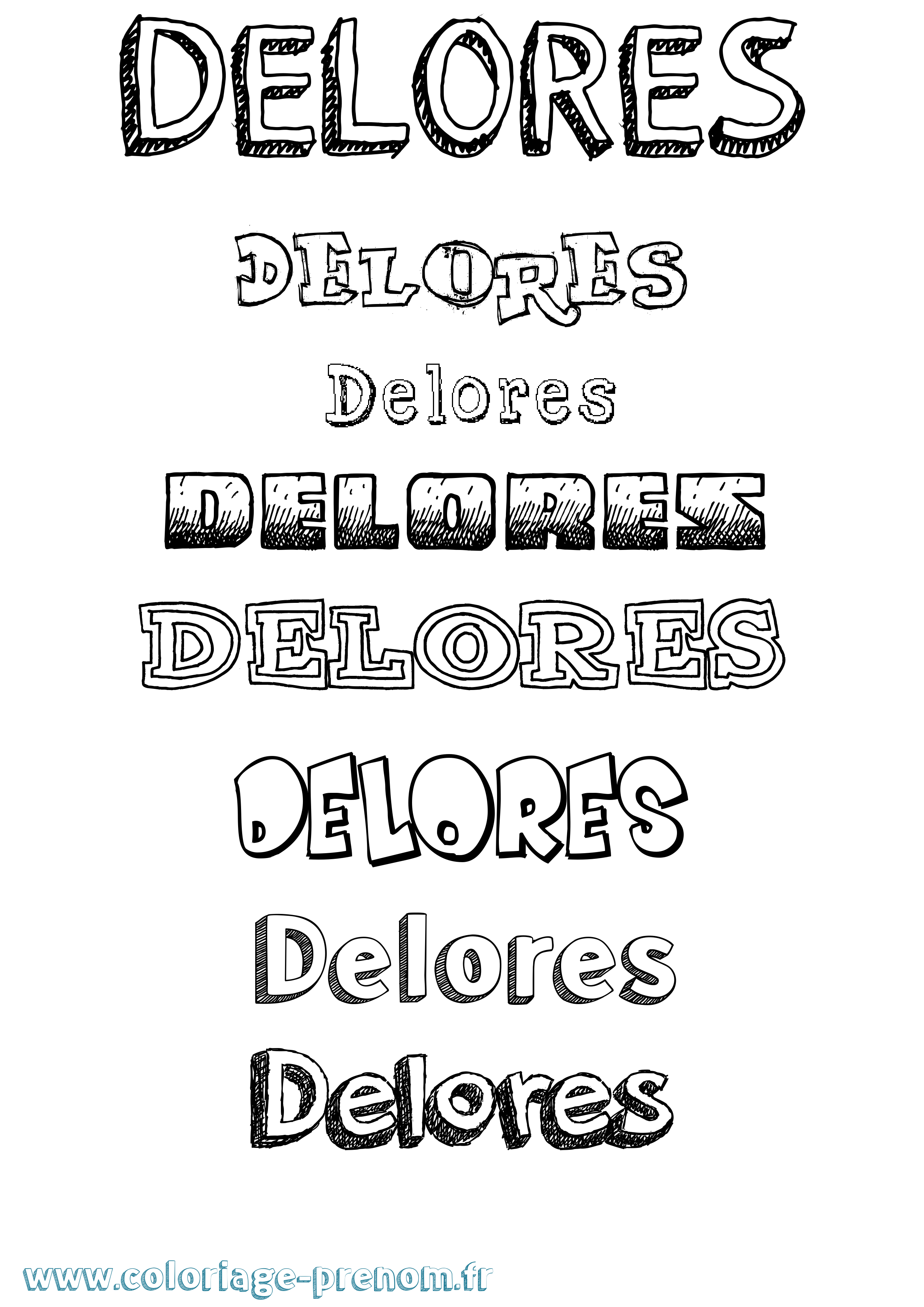 Coloriage Delores Dessiné Coloriage prénom Delores Dessiné