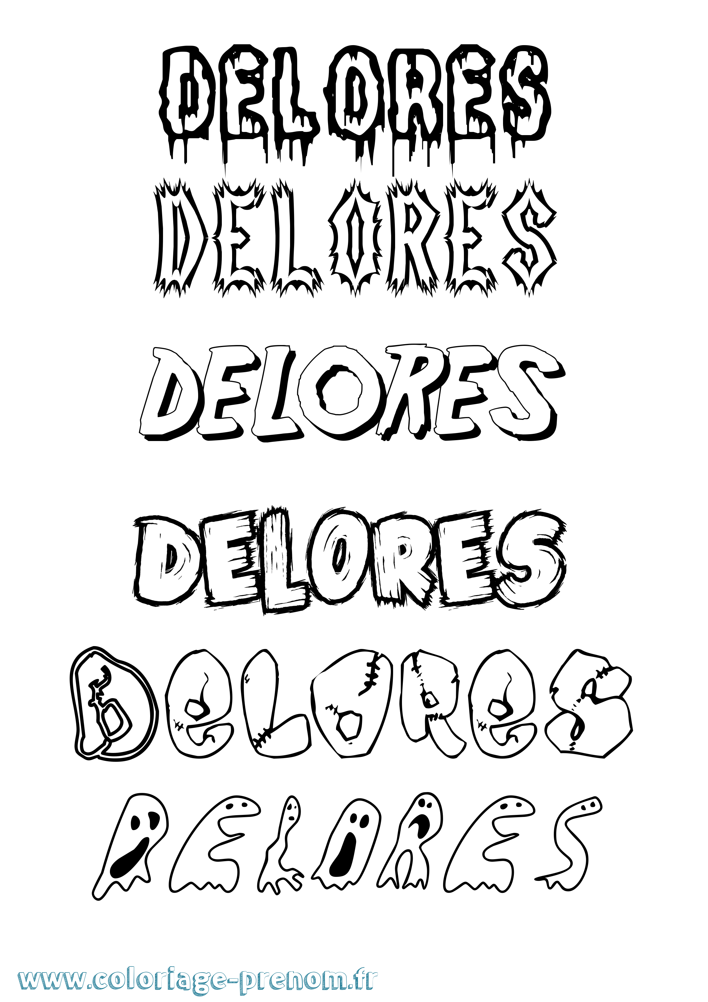 Coloriage Delores Frisson Coloriage prénom Delores Frisson