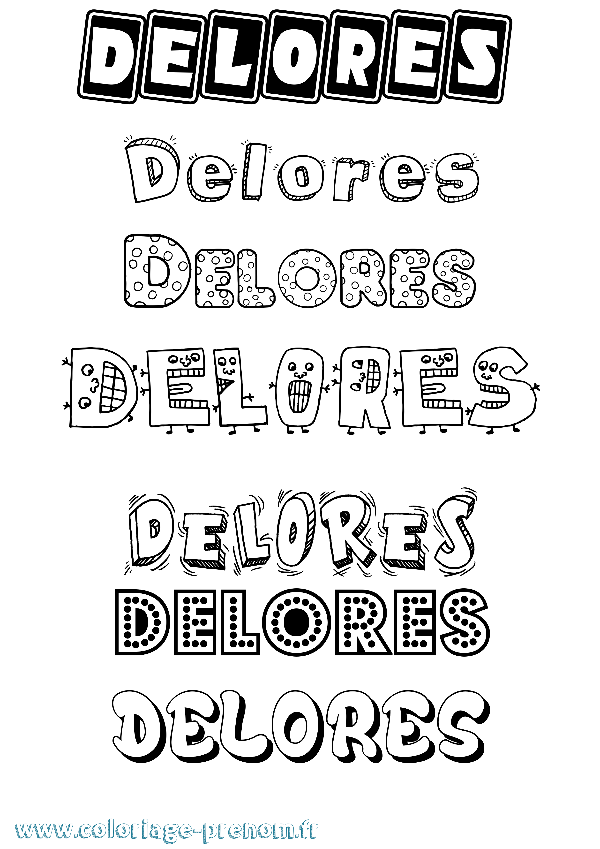 Coloriage Delores Fun Coloriage prénom Delores Fun