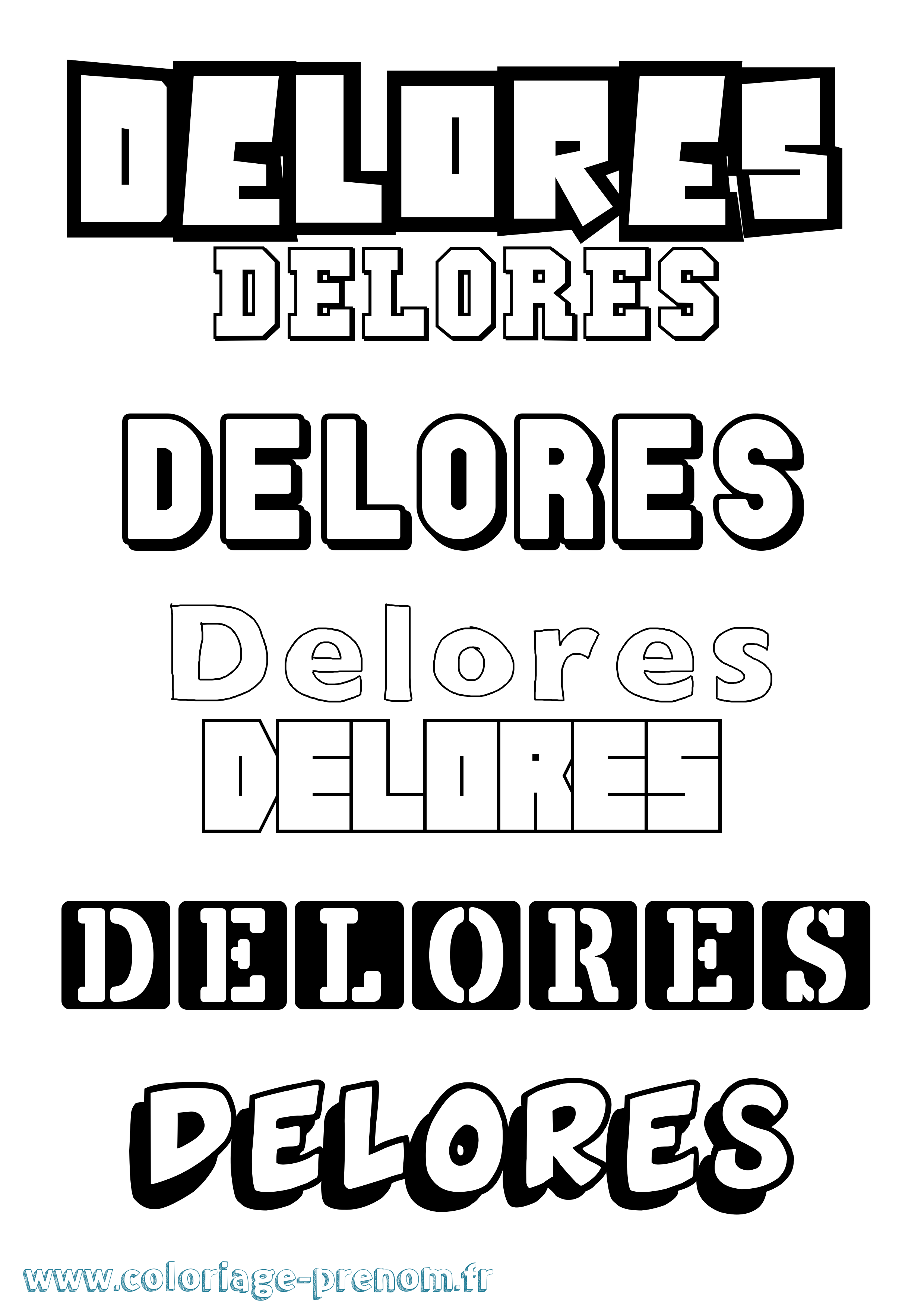 Coloriage Delores Simple Coloriage prénom Delores Simple