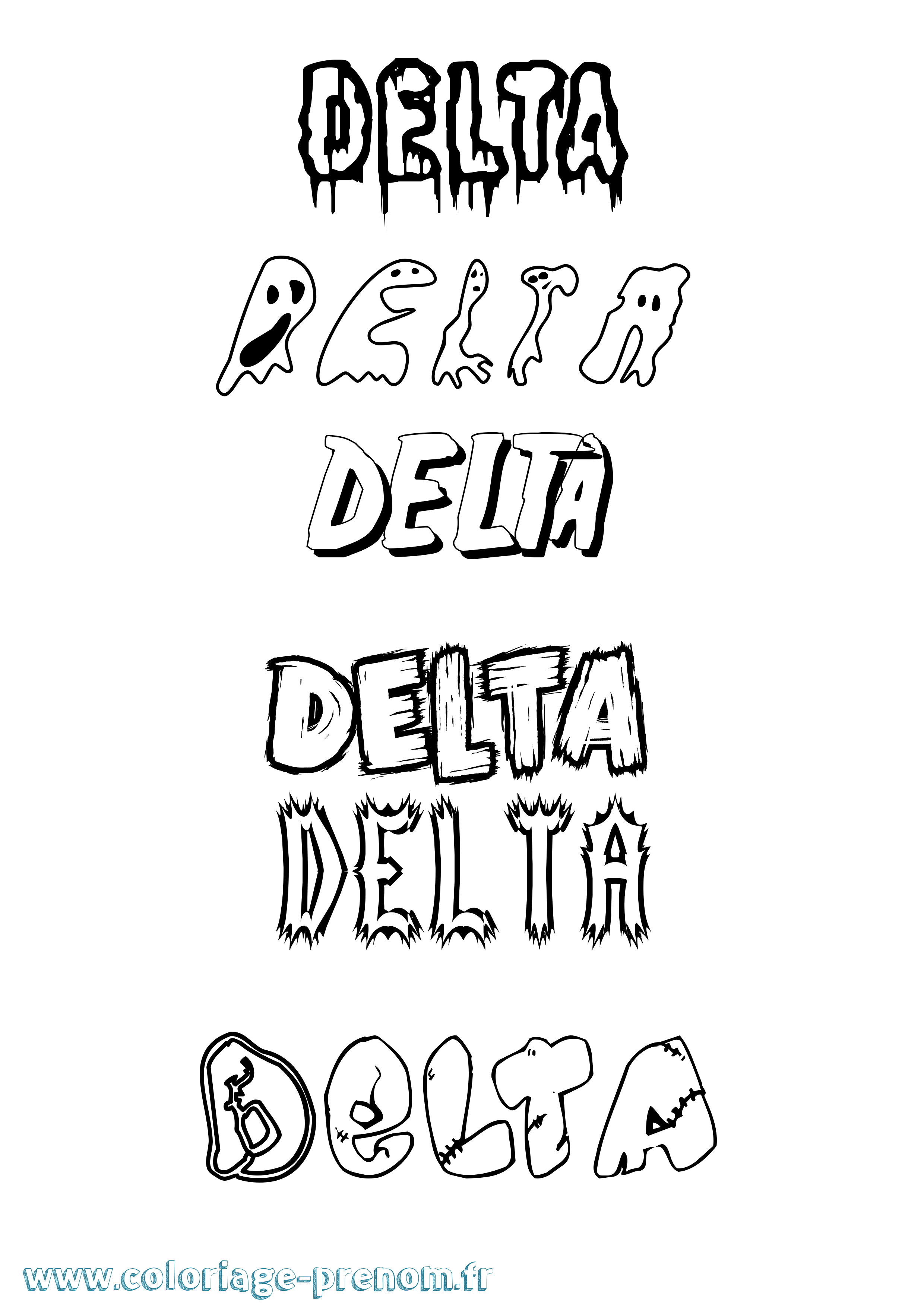 Coloriage Delta Frisson Coloriage prénom Delta Frisson
