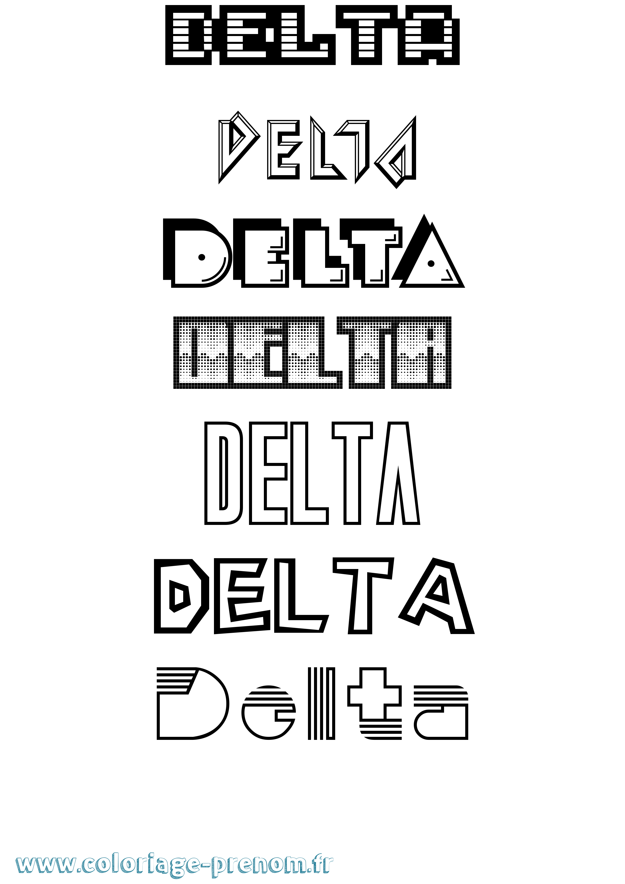 Coloriage Delta Jeux Vidéos Coloriage prénom Delta Jeux Vidéos