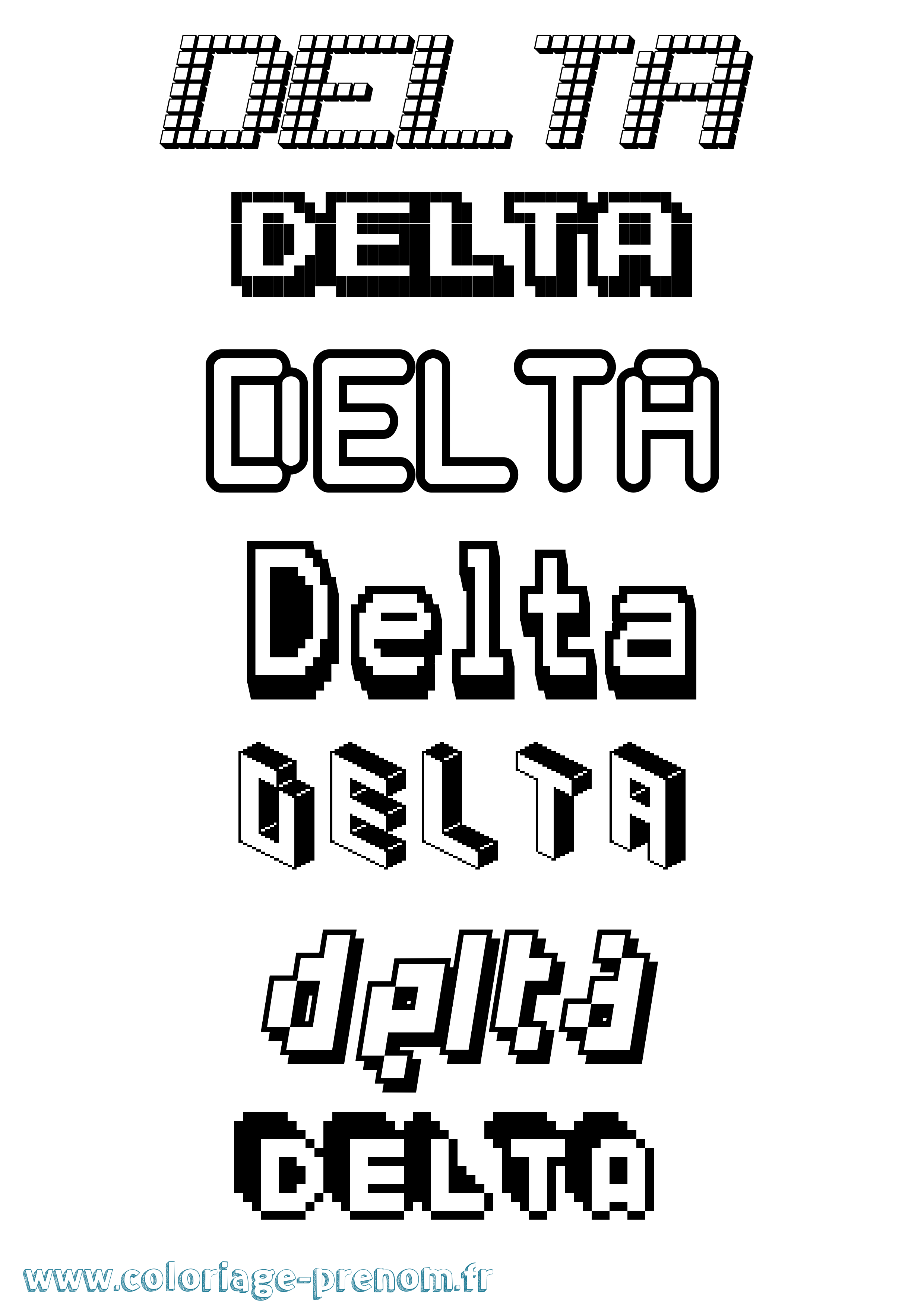 Coloriage Delta Pixel Coloriage prénom Delta Pixel