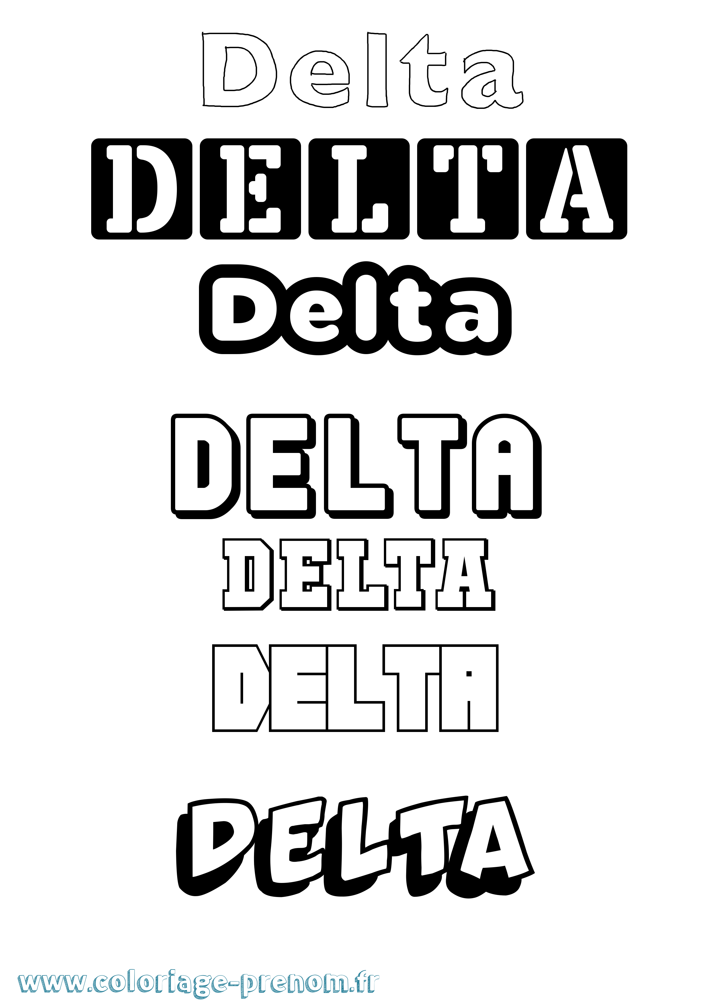 Coloriage Delta Simple Coloriage prénom Delta Simple