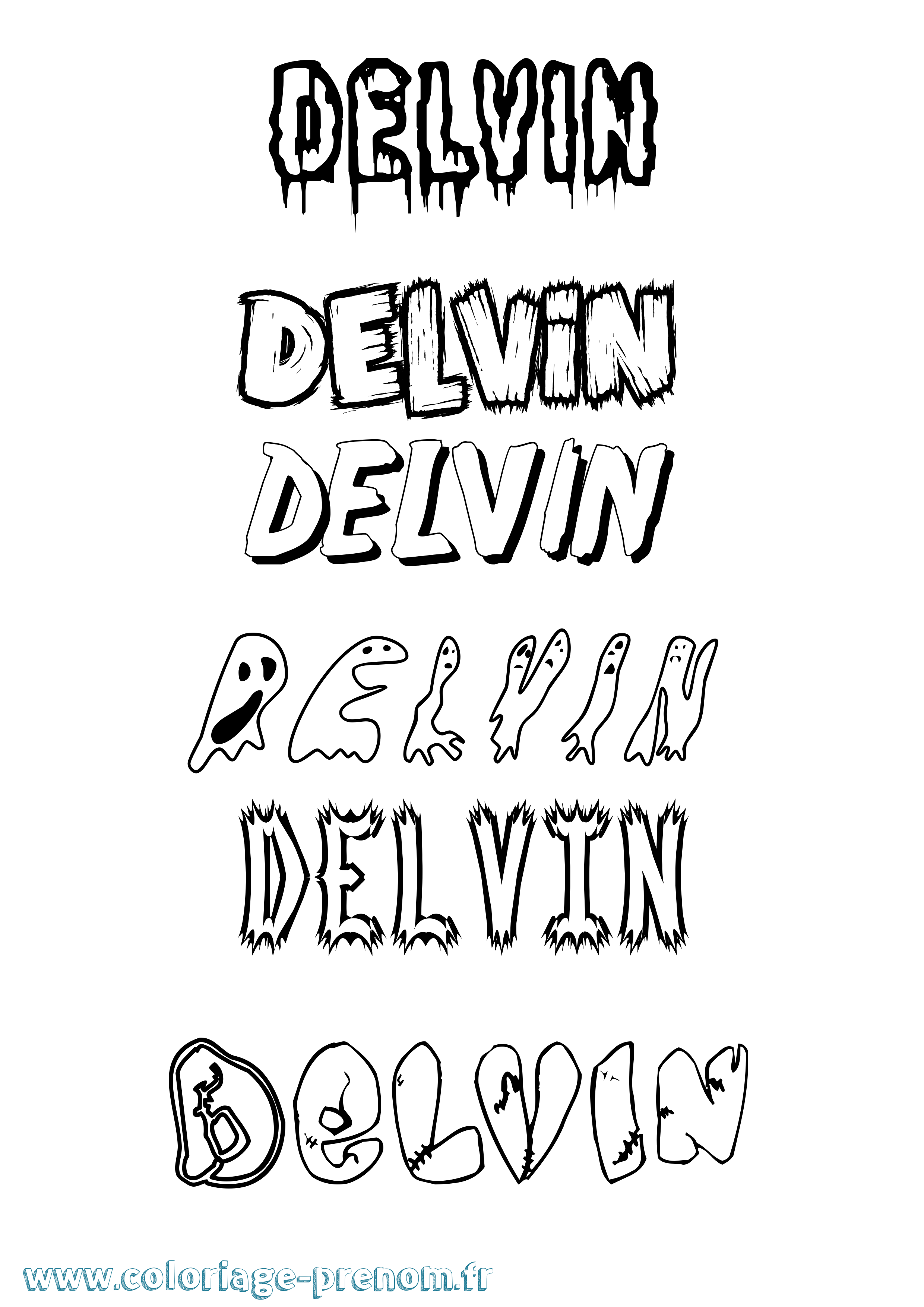 Coloriage Delvin Frisson Coloriage prénom Delvin Frisson