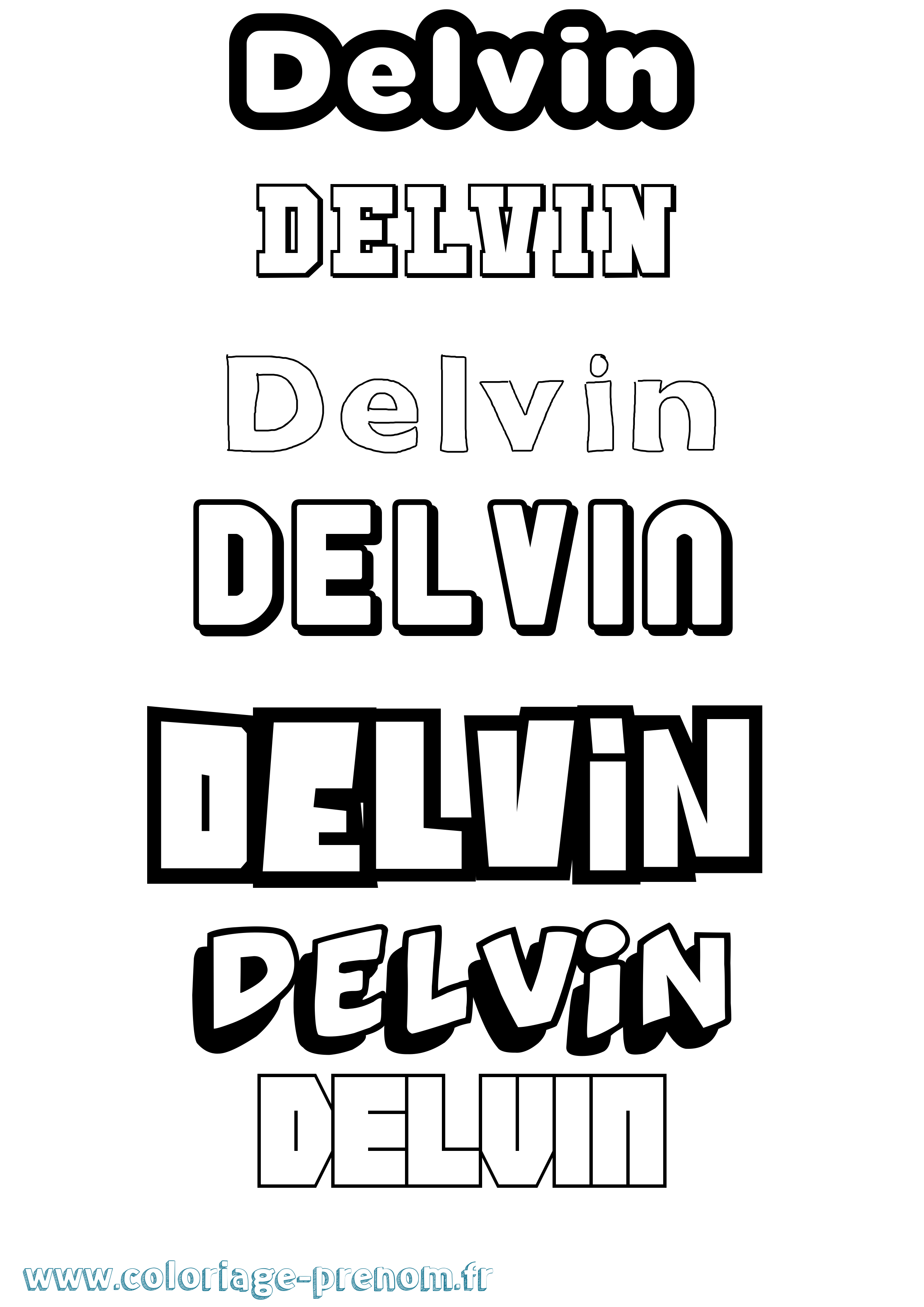 Coloriage Delvin Simple Coloriage prénom Delvin Simple