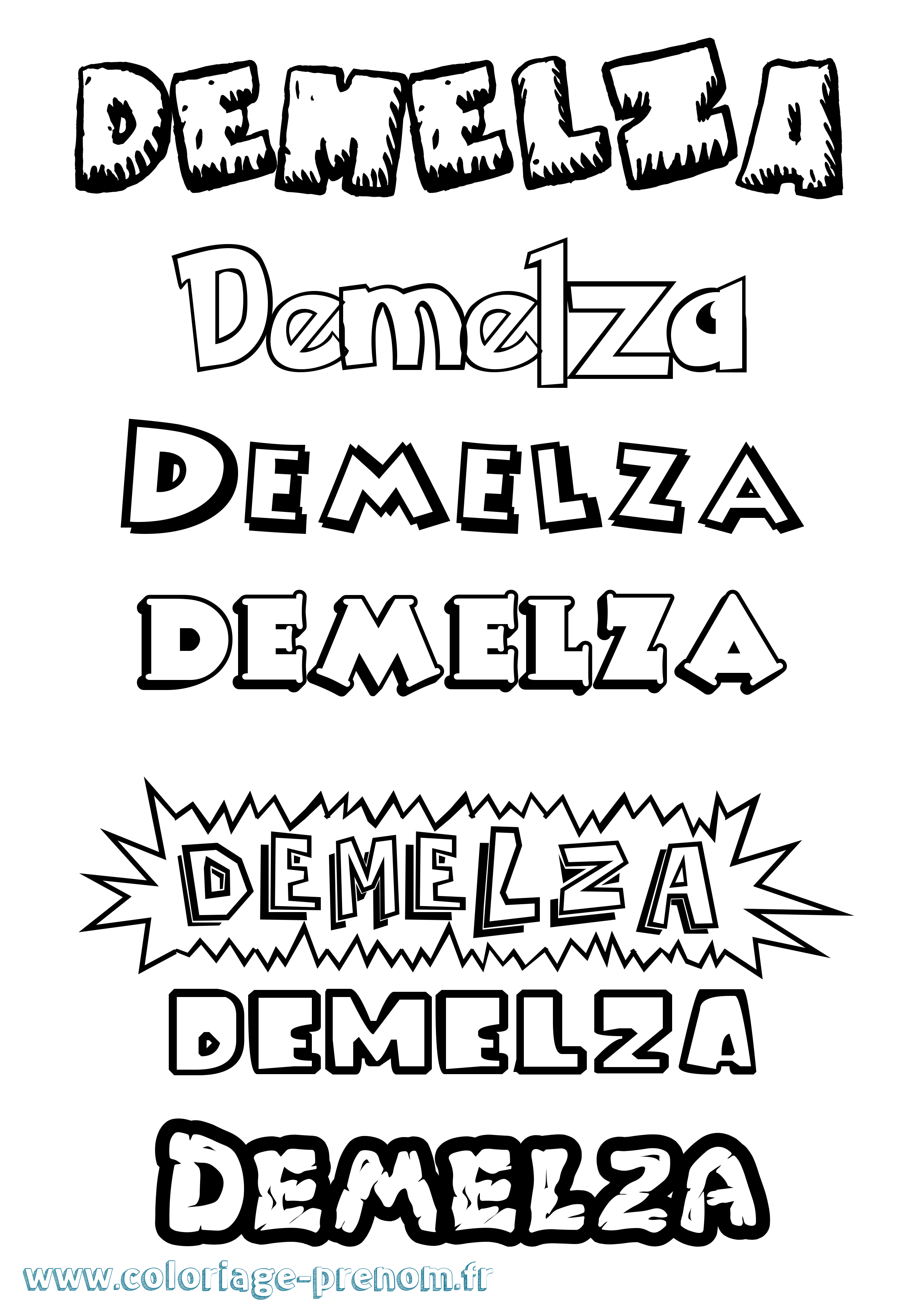 Coloriage Demelza Dessin Animé Coloriage prénom Demelza Dessin Animé
