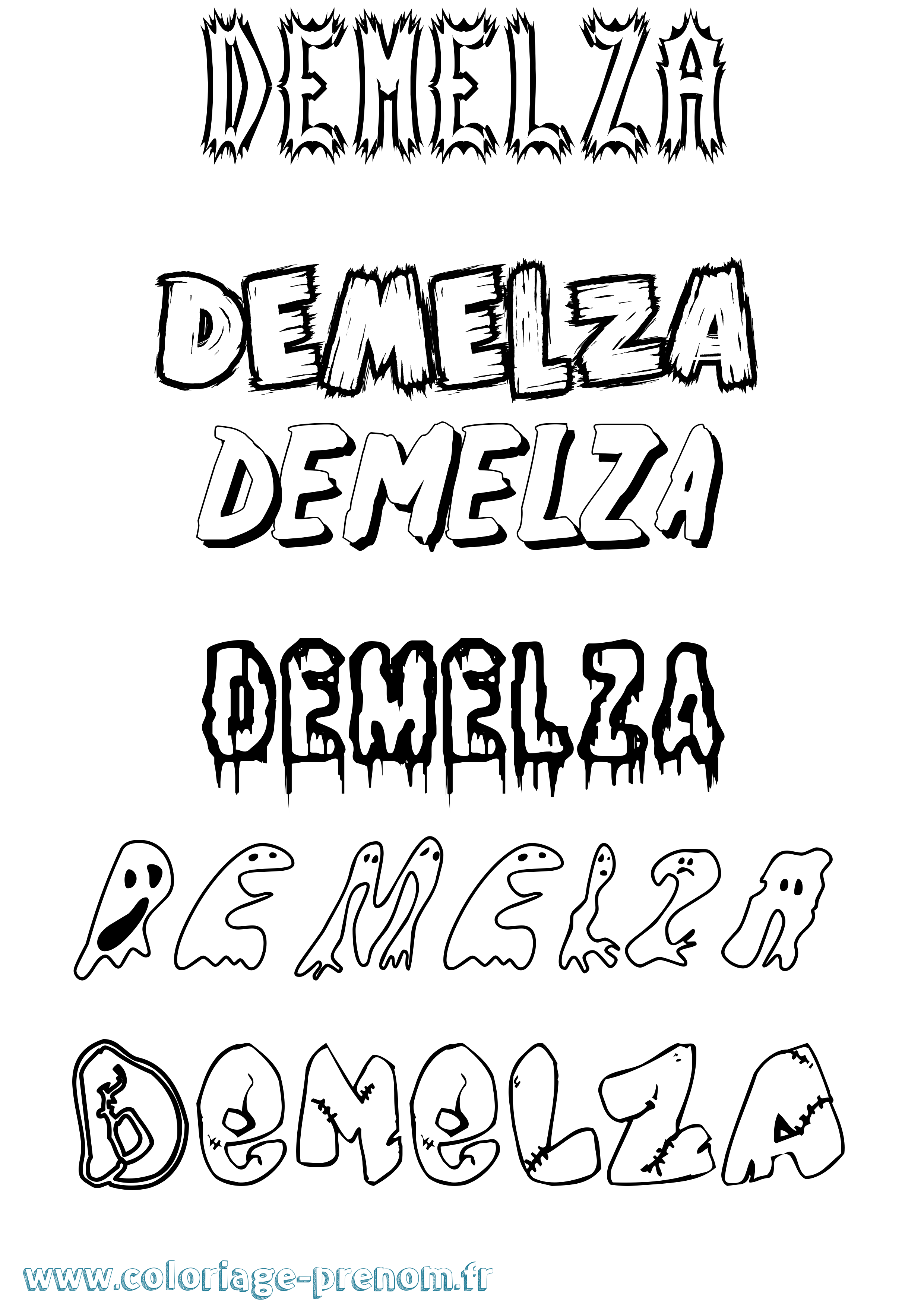 Coloriage Demelza Frisson Coloriage prénom Demelza Frisson