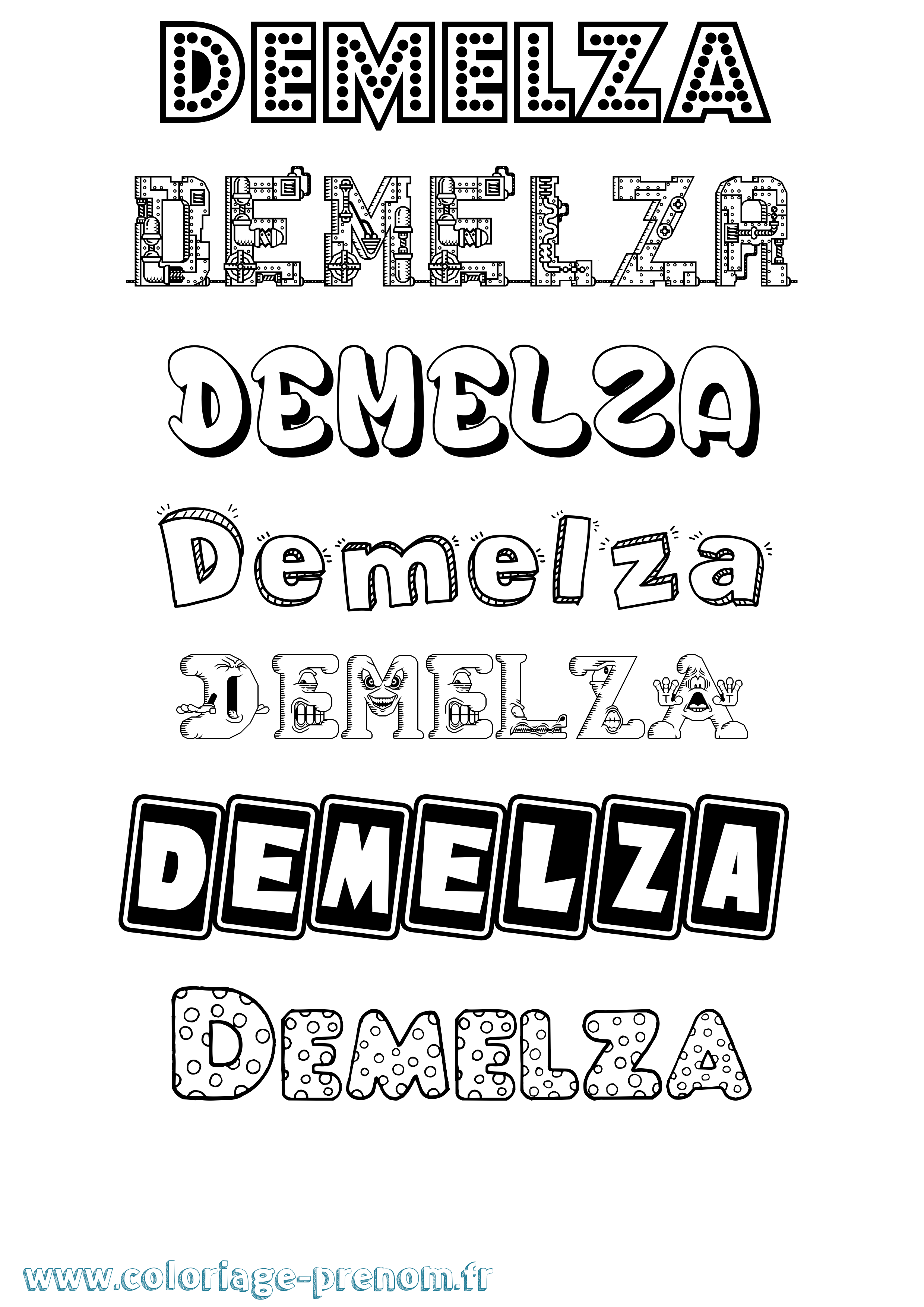Coloriage Demelza Fun Coloriage prénom Demelza Fun