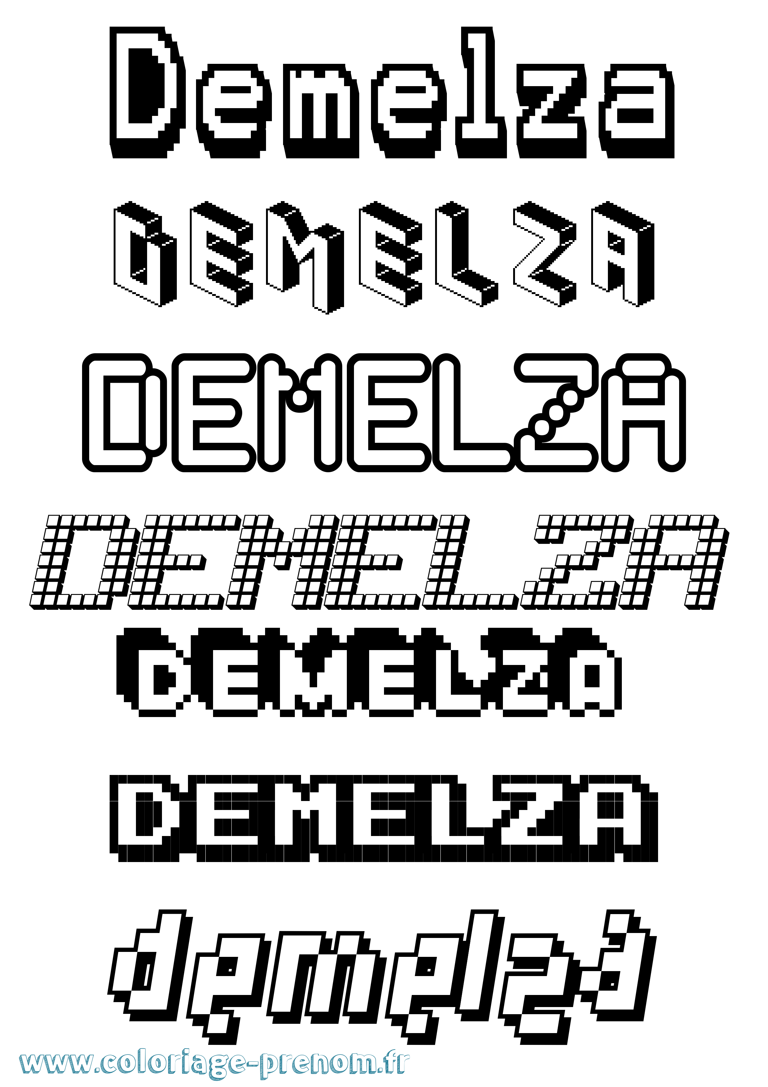 Coloriage Demelza Pixel Coloriage prénom Demelza Pixel