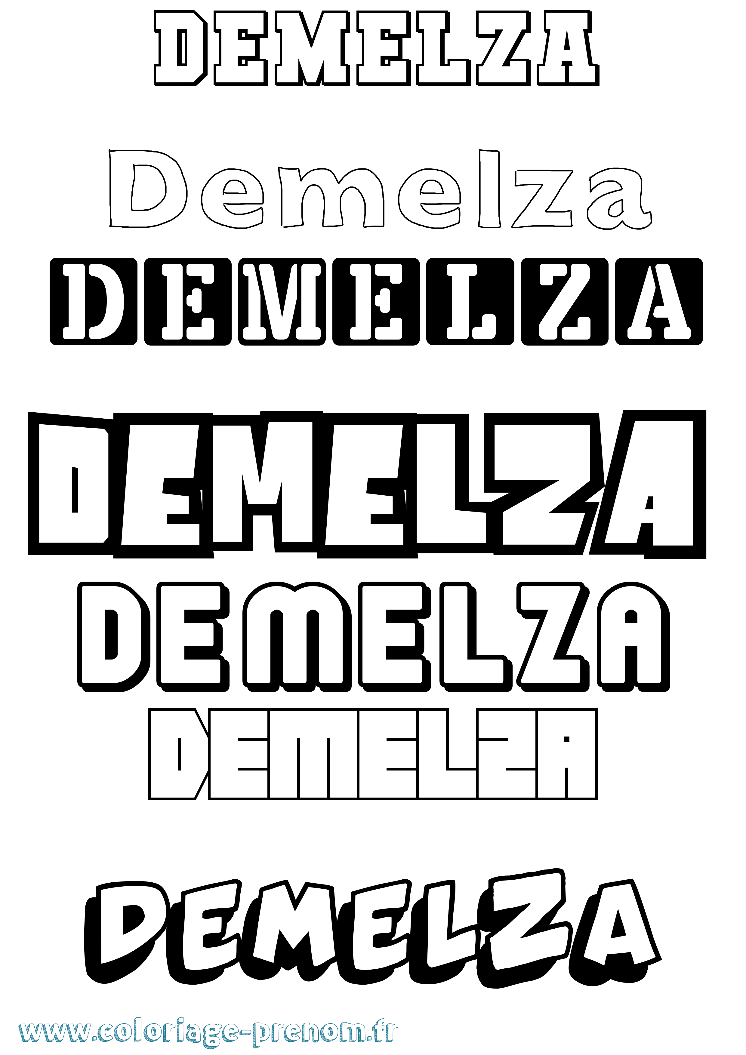 Coloriage Demelza Simple Coloriage prénom Demelza Simple