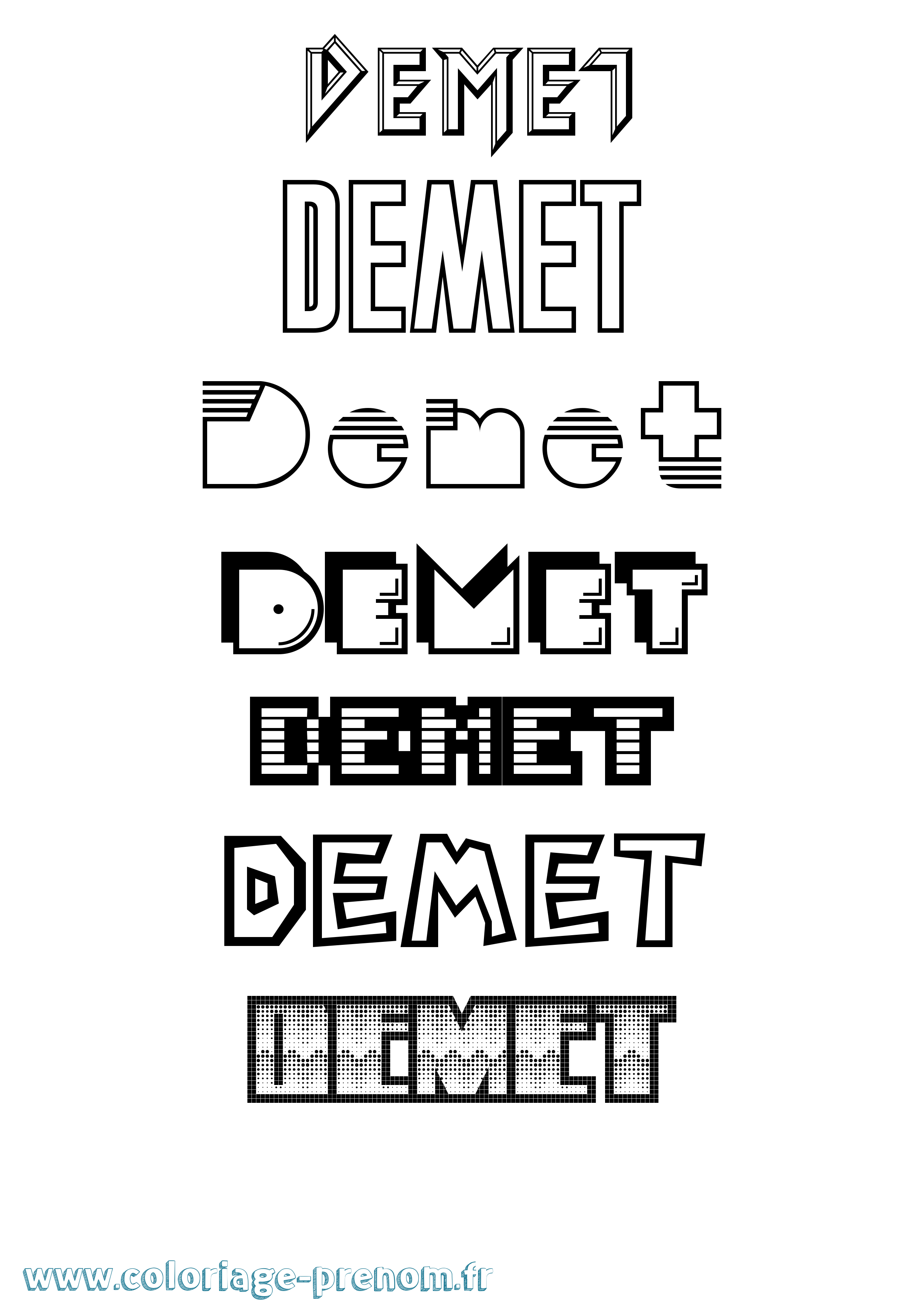 Coloriage Demet Jeux Vidéos Coloriage prénom Demet Jeux Vidéos