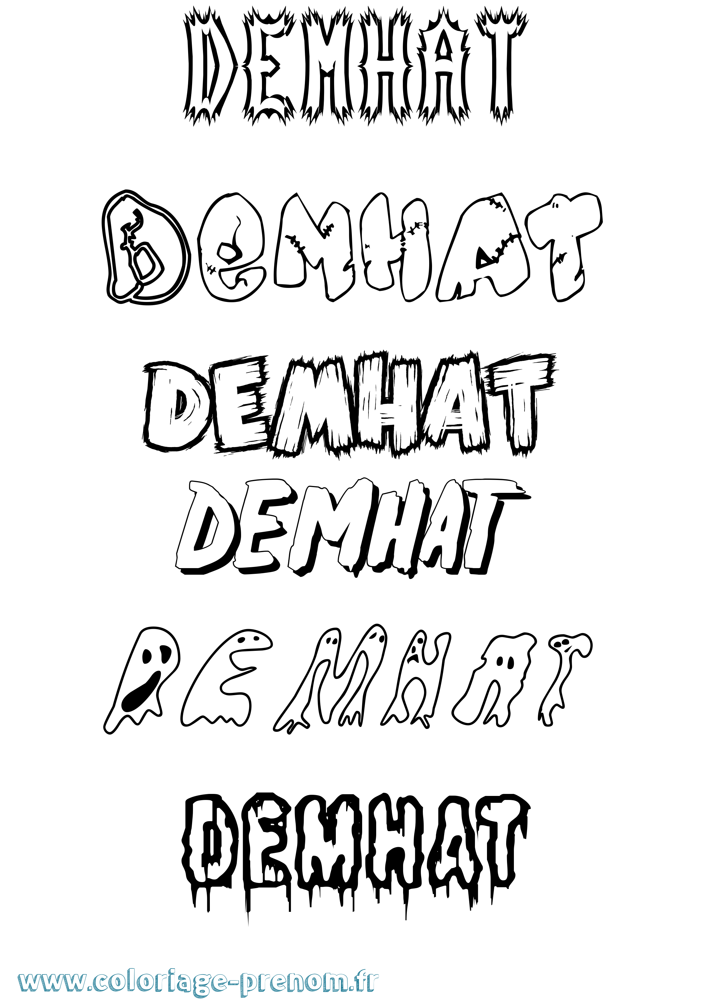 Coloriage Demhat Frisson Coloriage prénom Demhat Frisson