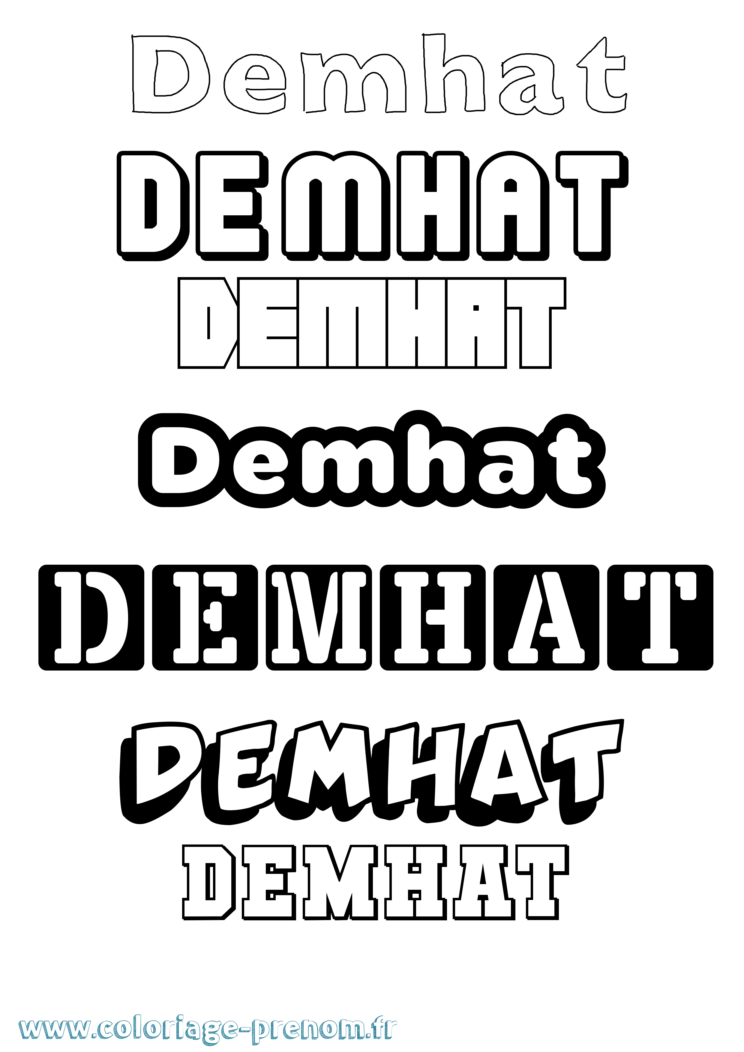 Coloriage Demhat Simple Coloriage prénom Demhat Simple