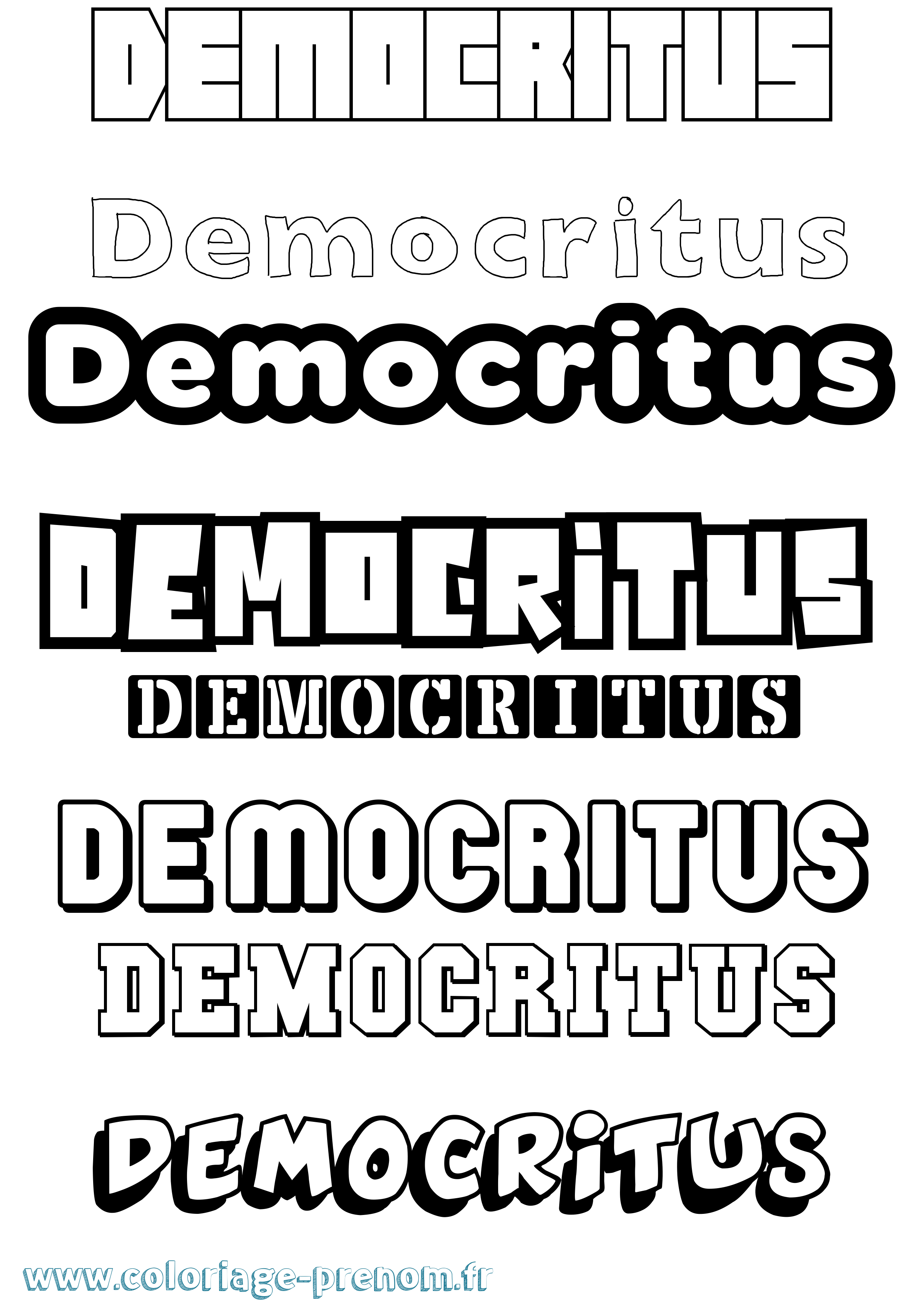 Coloriage Democritus Simple Coloriage prénom Democritus Simple