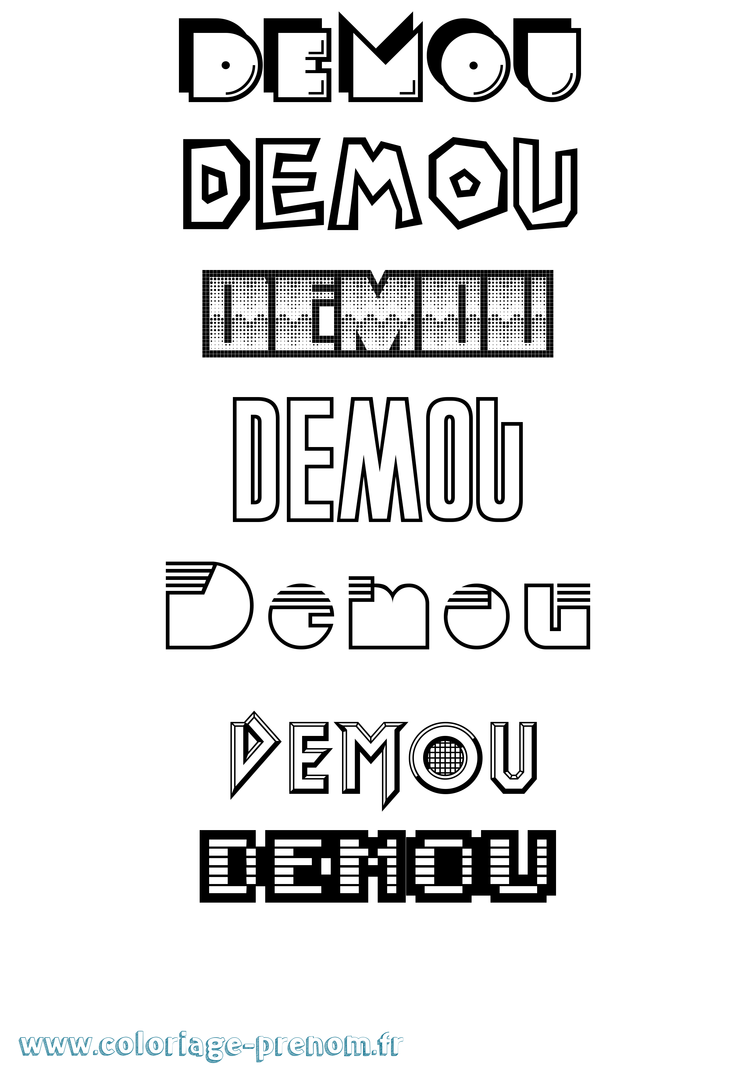 Coloriage Demou Jeux Vidéos Coloriage prénom Demou Jeux Vidéos